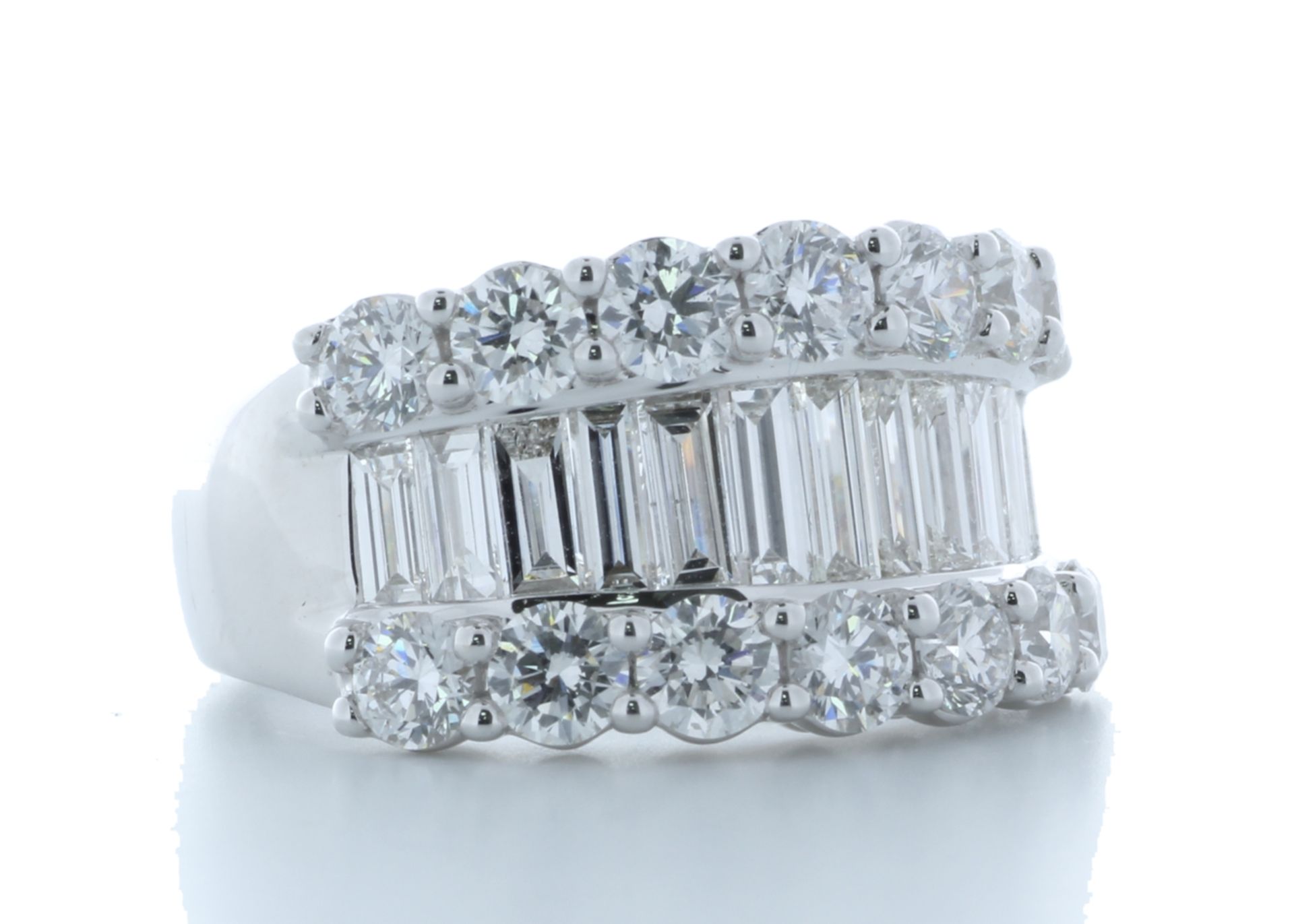 18ct White Gold Channel Set Semi Eternity Diamond Ring 2.97 Carats - Valued By AGI £40,320.00 - - Image 4 of 5