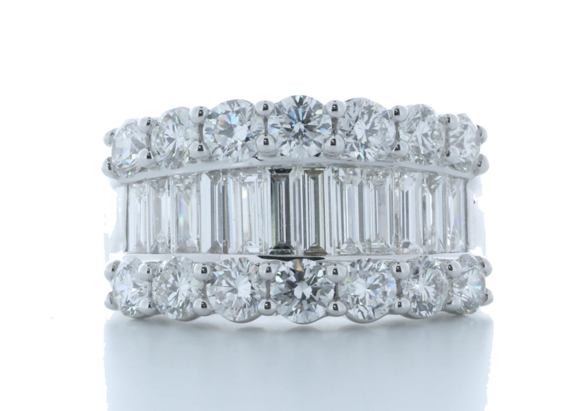 18ct White Gold Channel Set Semi Eternity Diamond Ring 2.97 Carats - Valued By AGI £40,320.00 -
