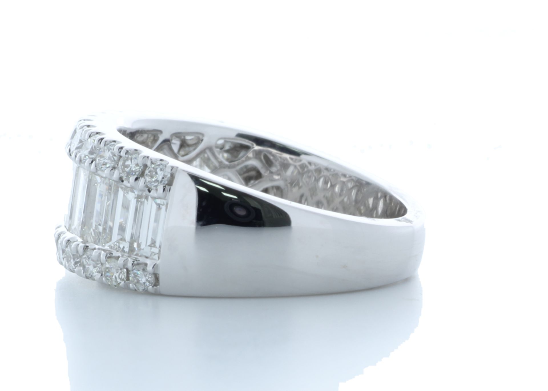 18ct White Gold Channel Set Semi Eternity Diamond Ring 2.34 Carats - Valued By AGI £30,850.00 - - Image 2 of 5