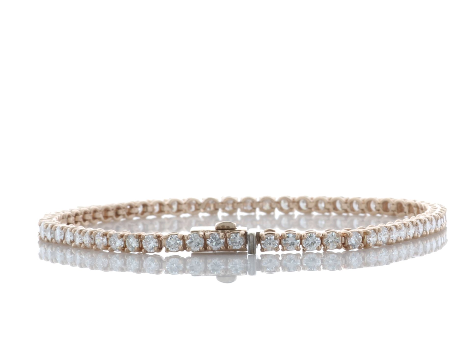 18ct Rose Gold Tennis Diamond Bracelet 4.06 Carats - Valued By IDI £20,240.00 - Sixty five round - Image 2 of 5