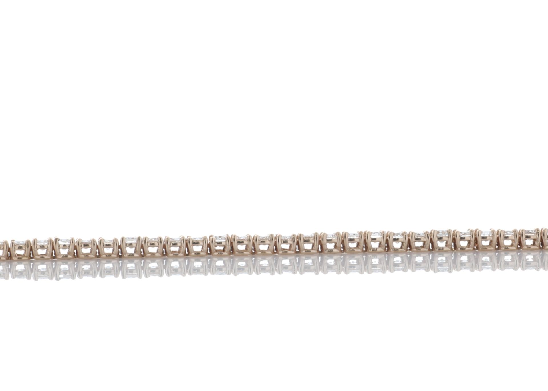 18ct Rose Gold Tennis Diamond Bracelet 4.06 Carats - Valued By IDI £20,240.00 - Sixty five round - Image 4 of 5