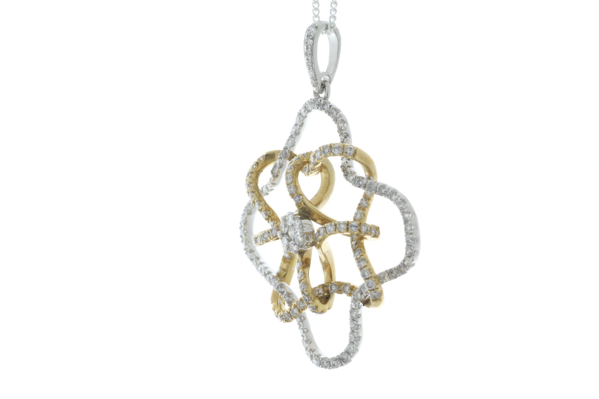 14ct Gold Illusion Set Cluster Diamond Pendant 1.77 Carats - Valued By IDI £7,575.00 - One hundred - Image 3 of 4