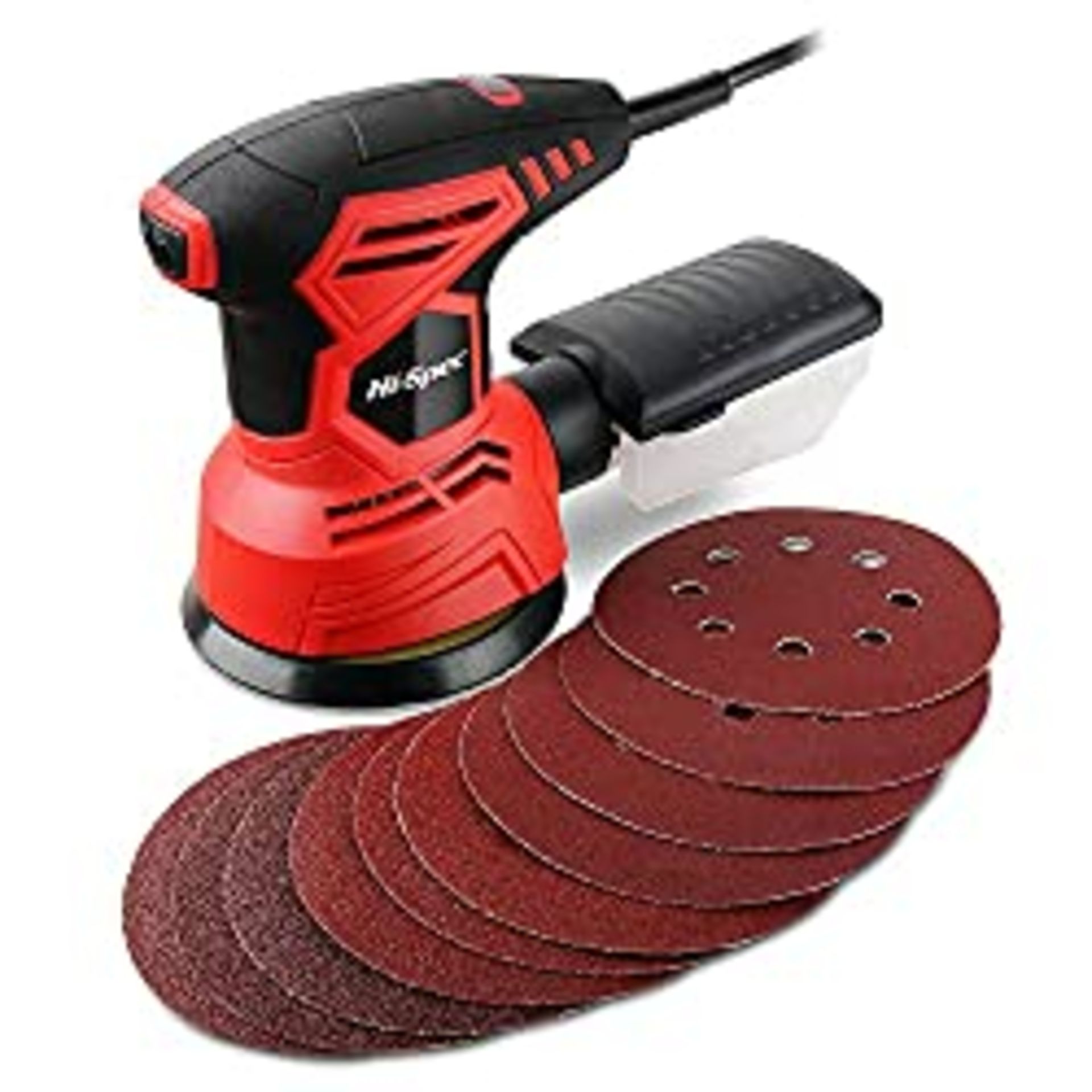 RRP £30.98 Hi-Spec 2A 240W Electric Random Orbit Palm Sander. Compact 5 12