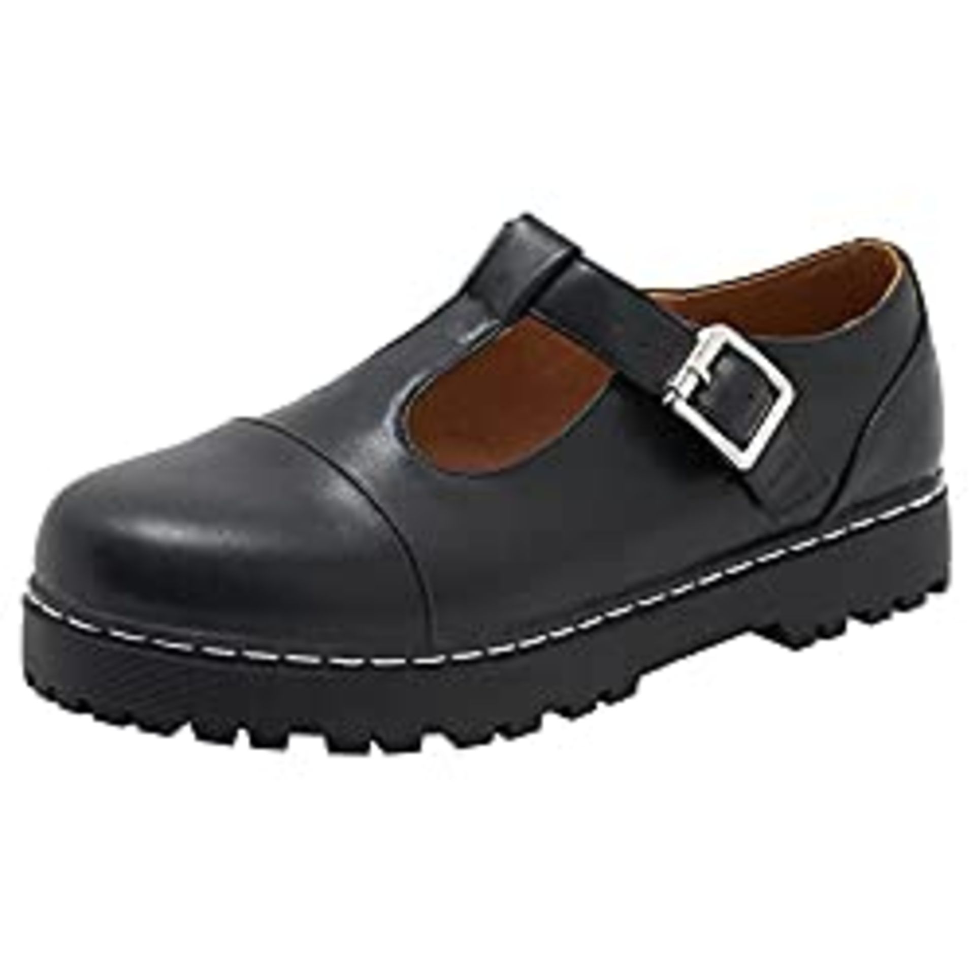 RRP £15.00 GUIHUA Women's Retro T-Strap Flats Mary Janes Shoes (3 UK, Black)