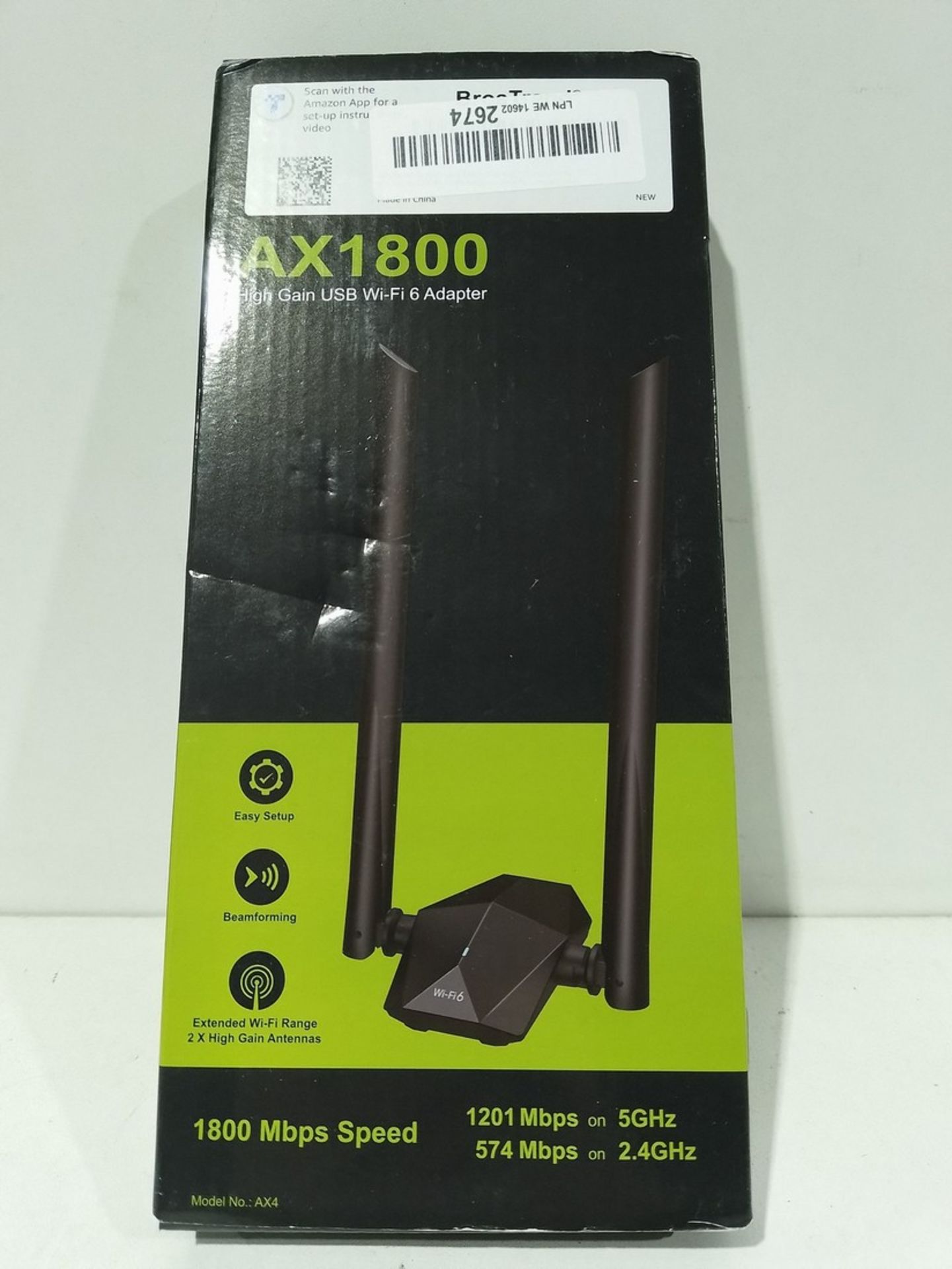RRP £44.13 BrosTrend USB WiFi 6 Dongle Long Range 1800Mbps - Image 2 of 2