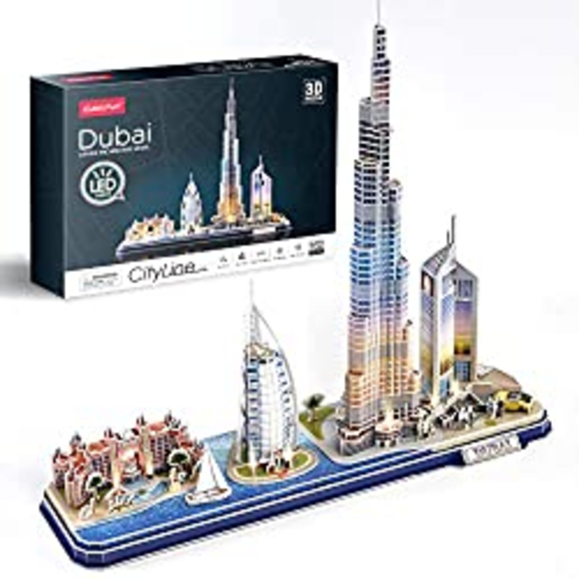 RRP £25.19 3D Puzzles for Kids Adults LED Dubai City Architecture Model
