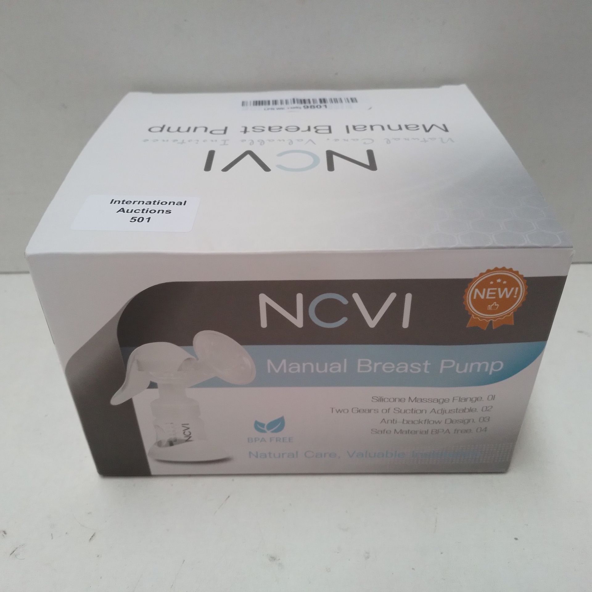 RRP £13.94 NCVI Manual Breast Pump with Milk Bottle - Image 2 of 2