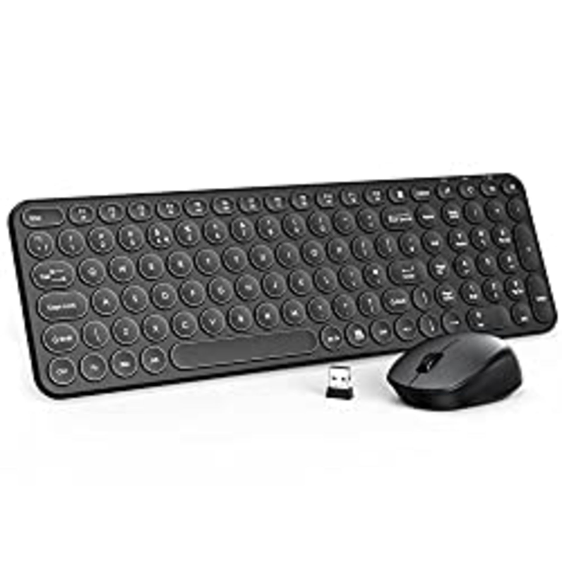 RRP £16.99 Wireless Keyboard Mouse Combo with Round Keys