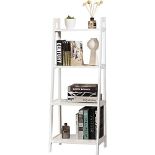 RRP £44.65 4 Tier Waterproof White Ladder Shelf Bookcase Display