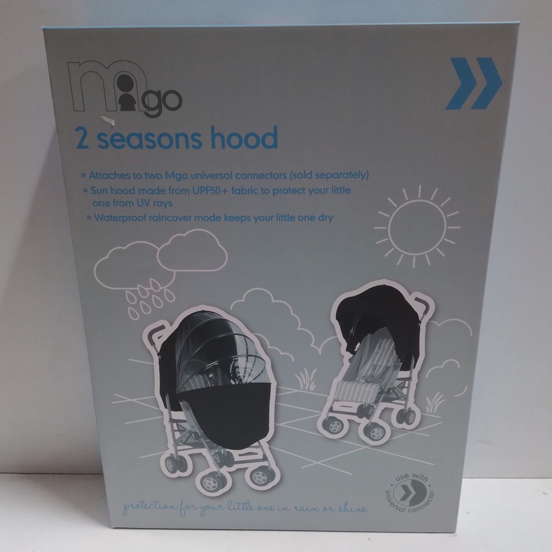 RRP £22.34 BRAND NEW STOCK Mothercare 2 Seasons Sunshade and Weathershield Hood - Image 4 of 4