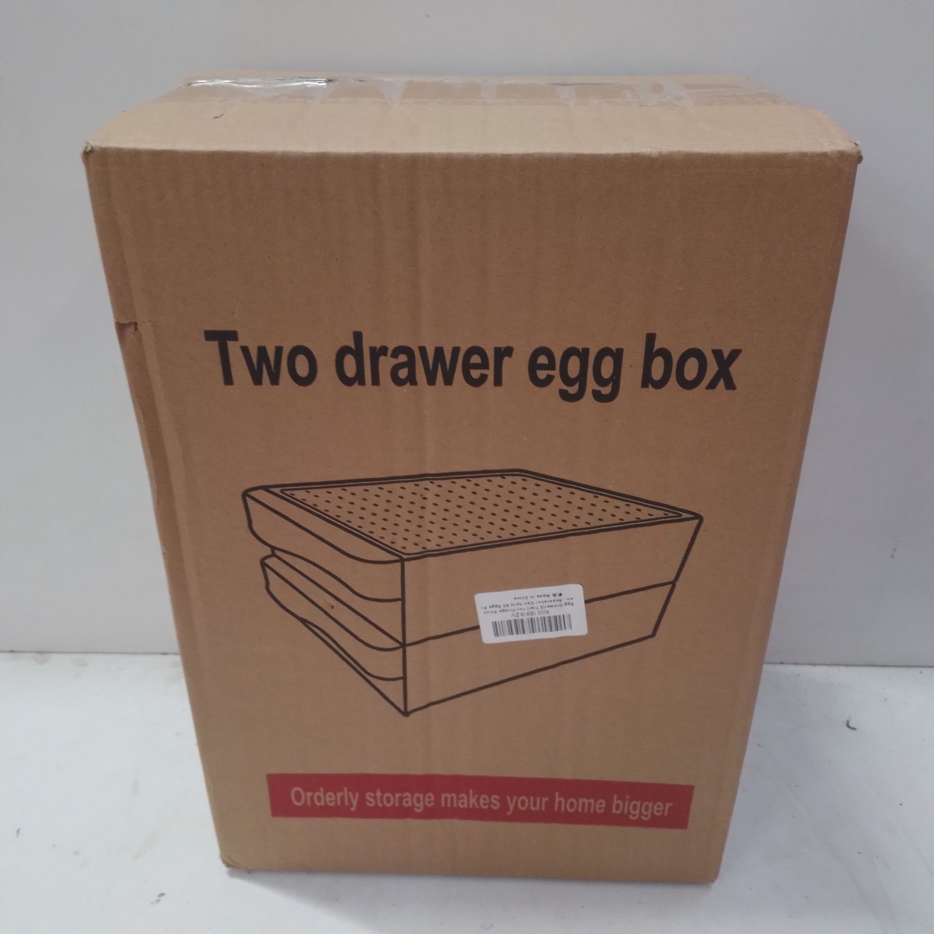 RRP £13.40 BRAND NEW STOCK Egg Drawer(2 Tier) for Fridge Kitchen Semi-transparent With Whisk - Image 2 of 2