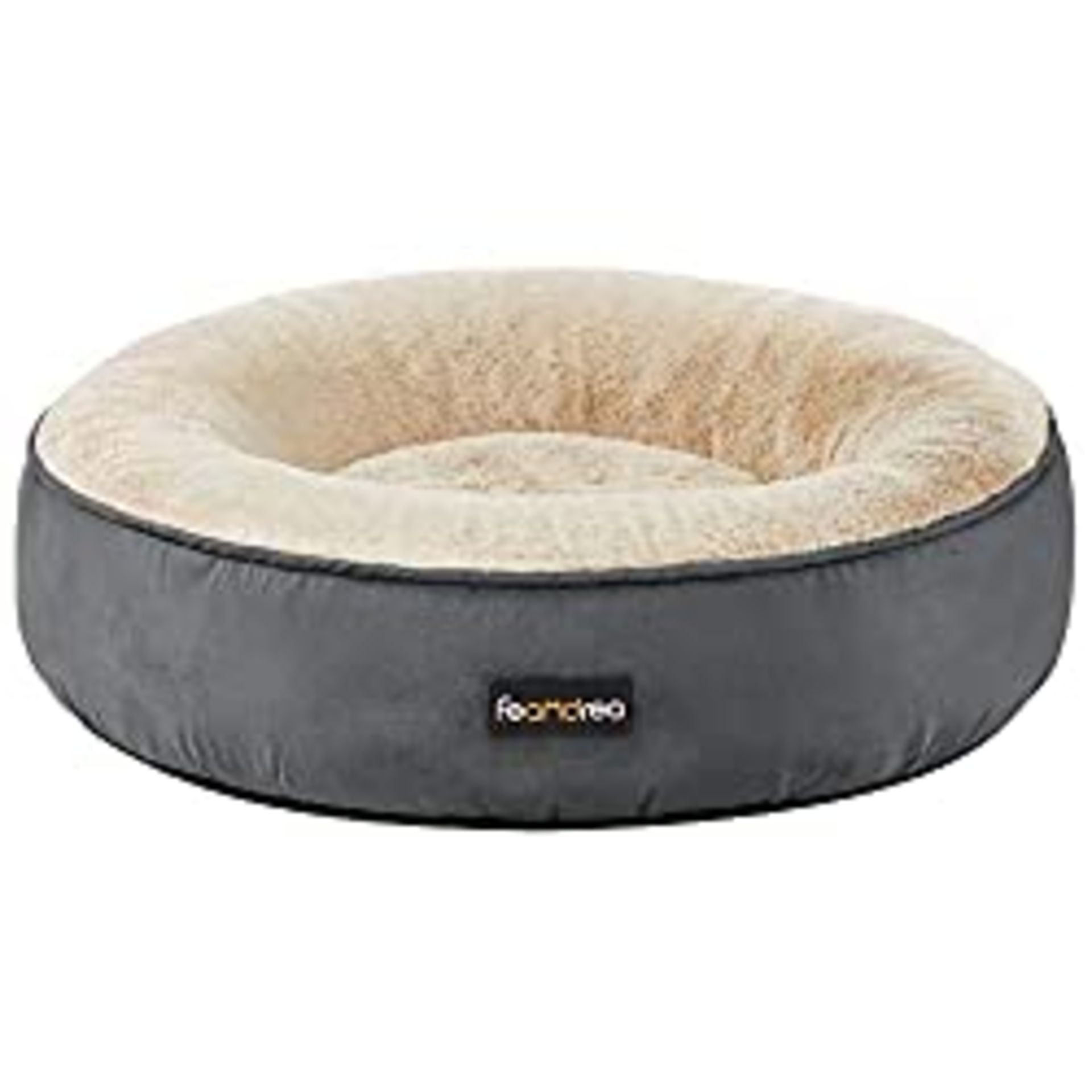 RRP £20.09 FEANDREA Dog Bed, Doughnut Cat Bed, Round, 50 cm Dia., Dark Grey - Image 2 of 4