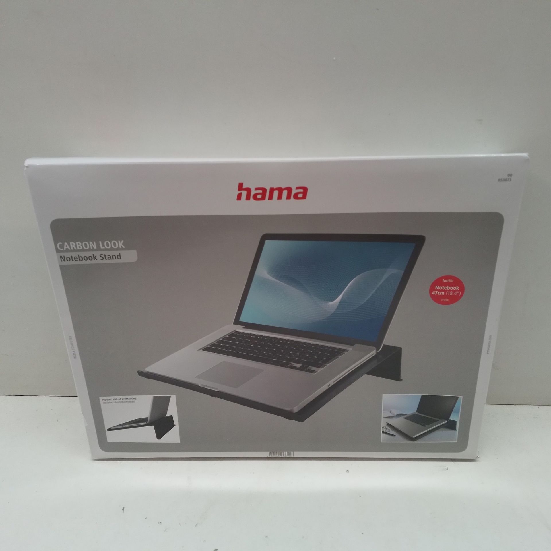 RRP £14.50 BRAND NEW STOCK Hama 53073 | Laptop Stand in Carbon-Look Plastic Tray | Black