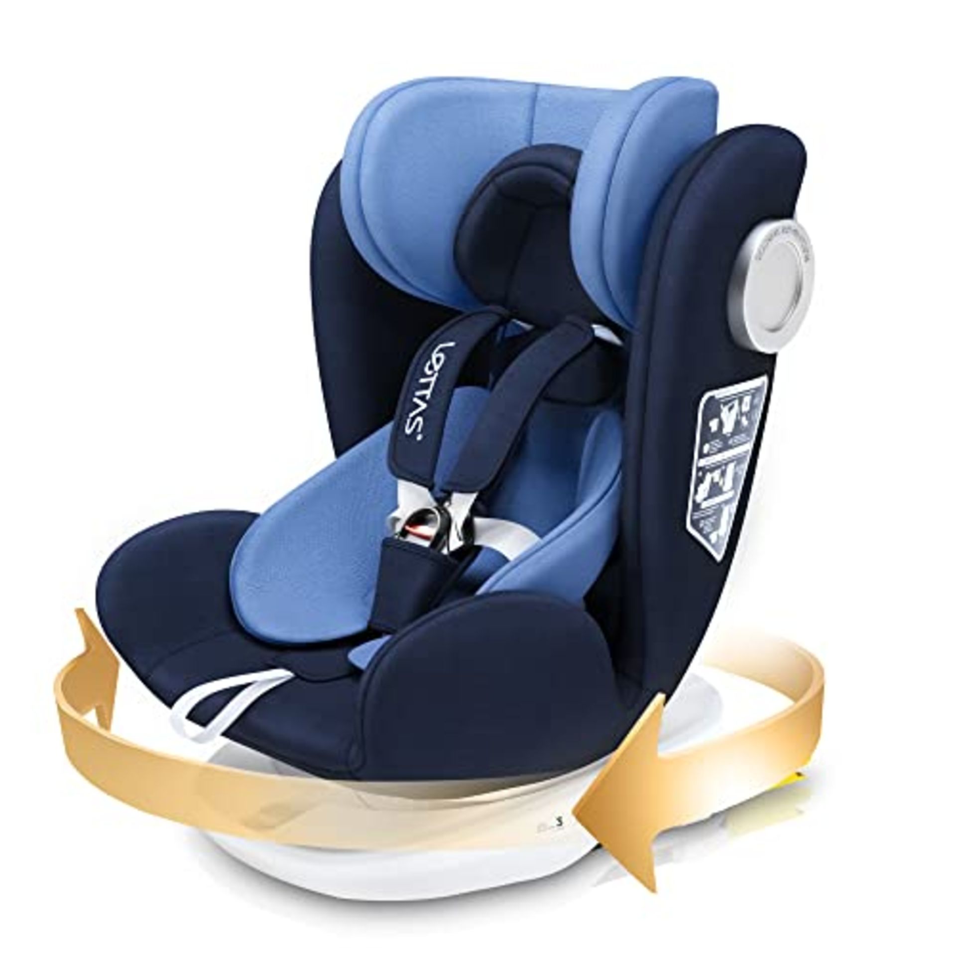 RRP £145.15 LETTAS Baby Car Seat 360 Degree Rotation Isofix and