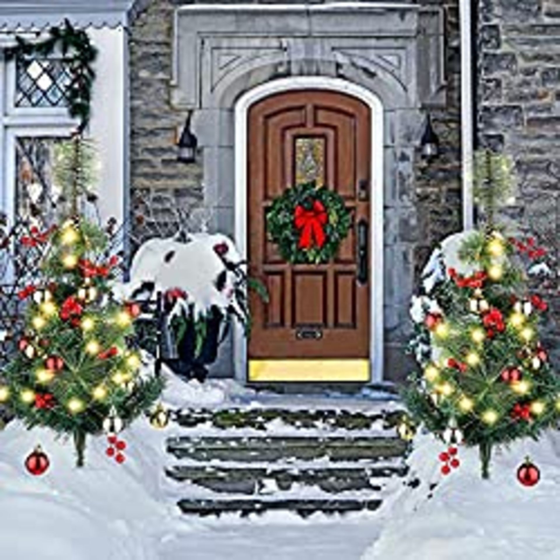 RRP £57.74 BRAND NEW STOCK 2 Pieces Outdoor Christmas Decorations Artificial Christmas