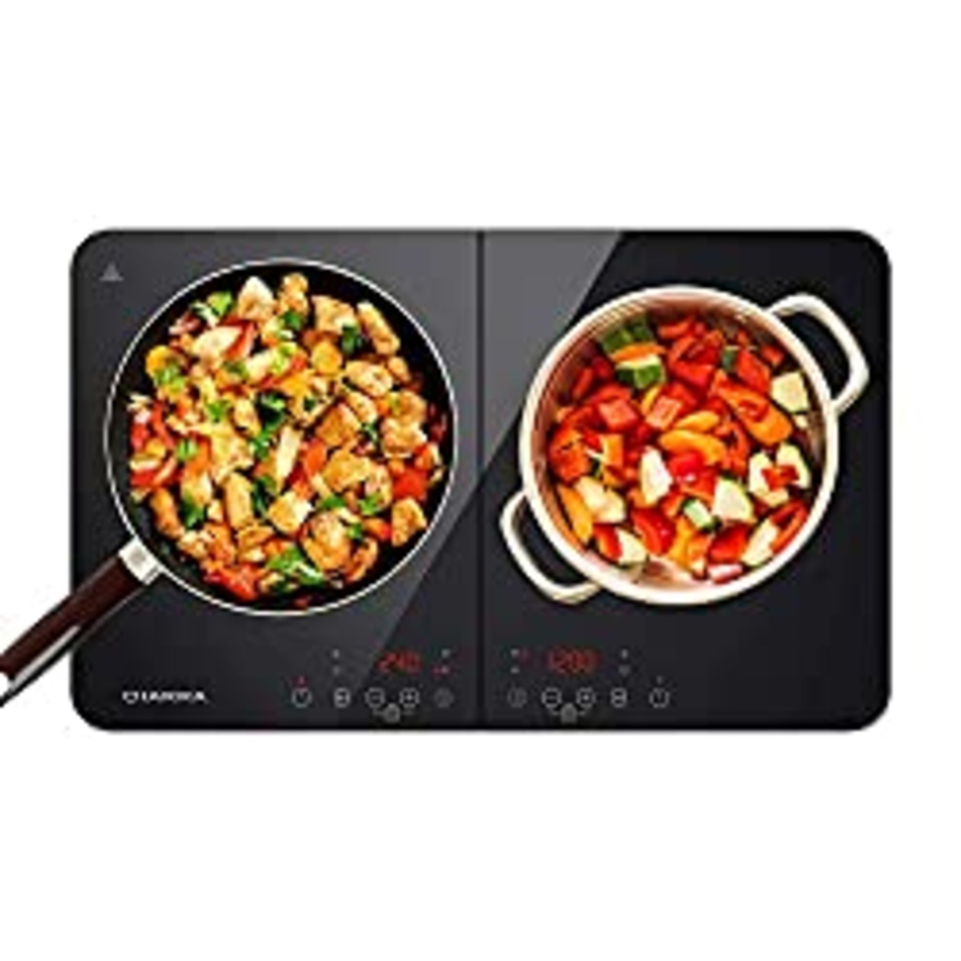 RRP £117.73 CIARRA CBTIH2 Portable Induction Hob 2800W Double Cooking
