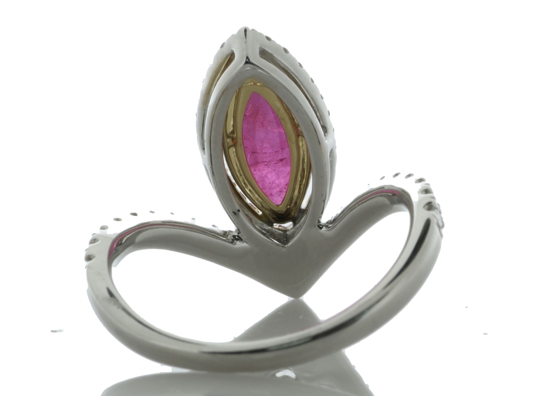 18ct White Gold Marquise Cut Ruby And Diamond Ring (R2.11) 0.47 Carats - Valued By AGI £7,195.00 - A - Image 4 of 6