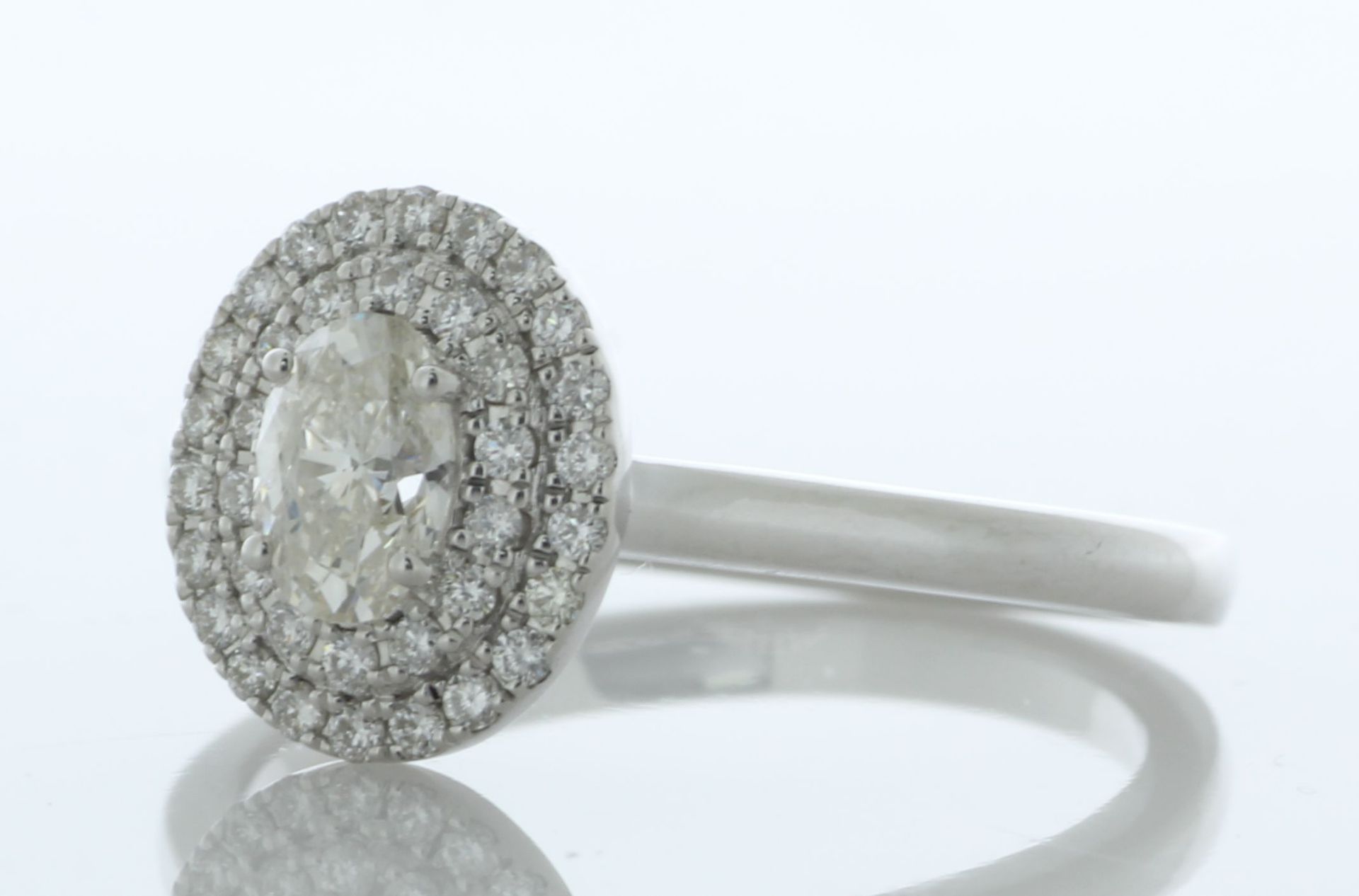 18ct White Gold Single Stone With Halo Setting Ring (0.43) 0.62 Carats - Valued By IDI £8,195.00 - - Image 2 of 5