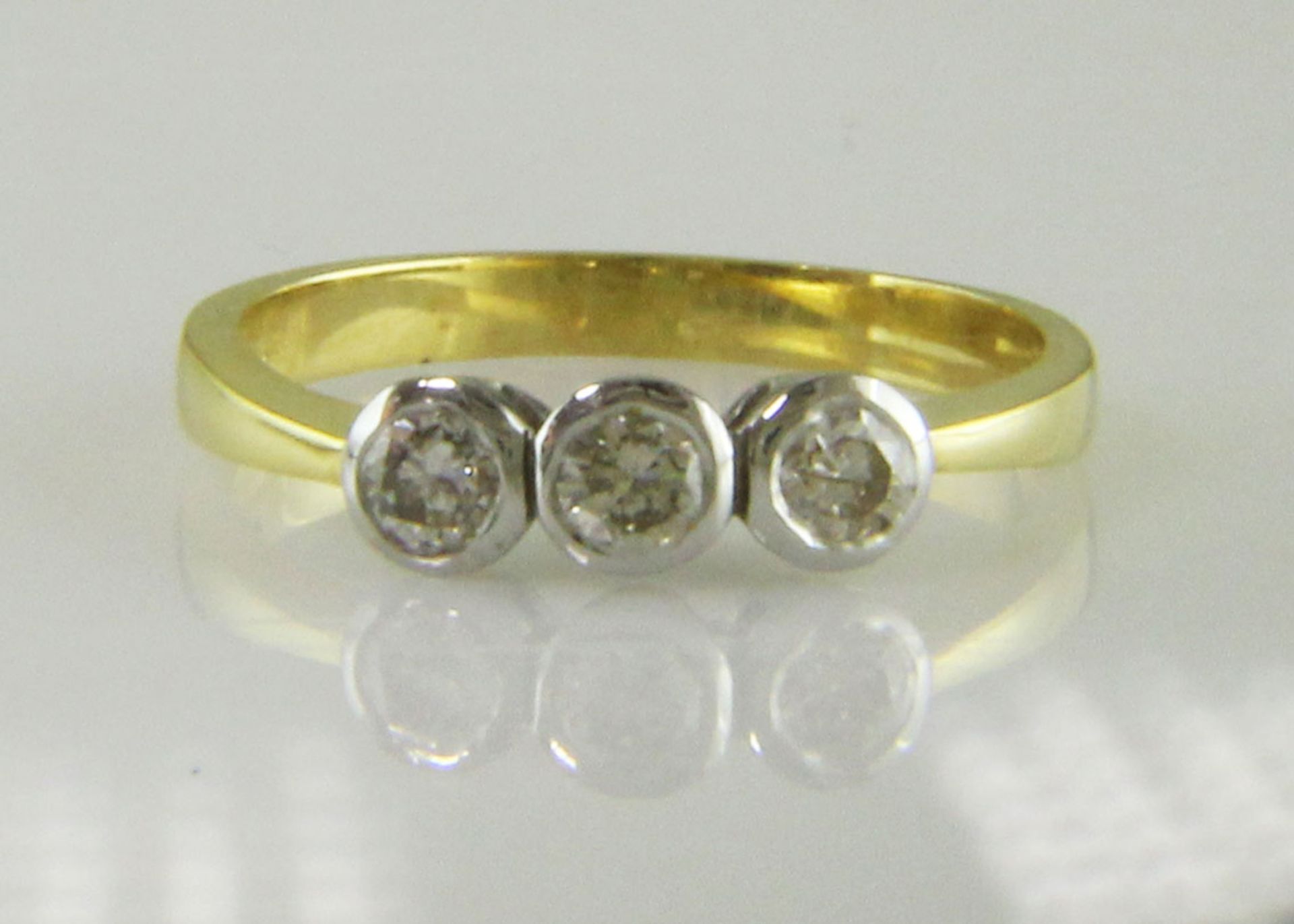 18ct Three Stone Claw Set Diamond Ring 0.75 Carats - Valued By AGI £6,230.00 - Three beautiful round - Image 8 of 9