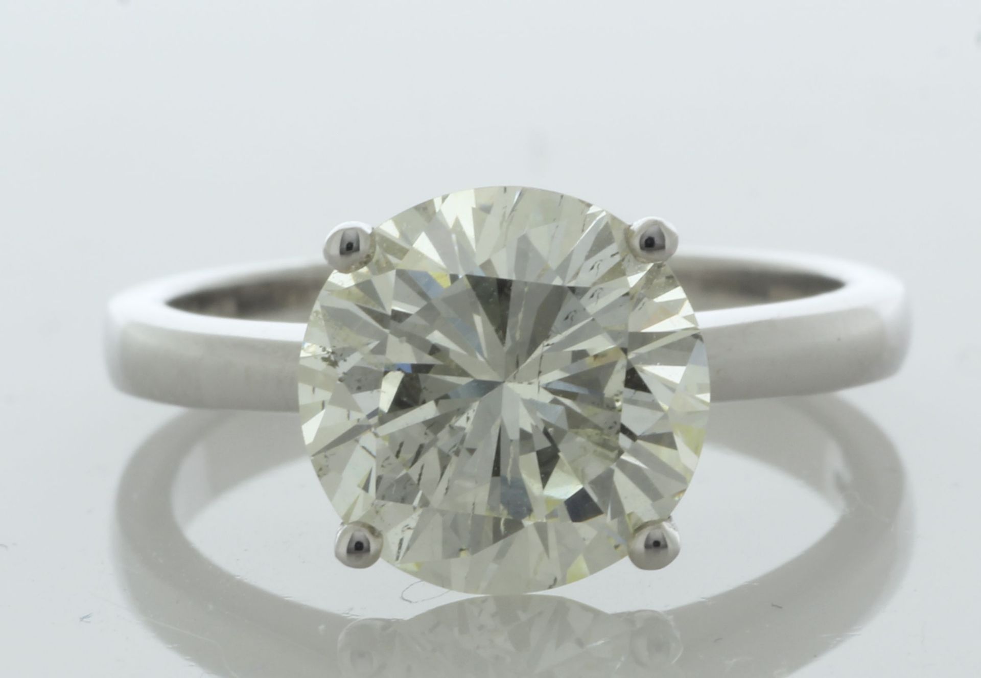 18ct White Gold Single Stone Prong Set Diamond Ring 3.30 Carats - Valued By GIE £130,560.00 - A