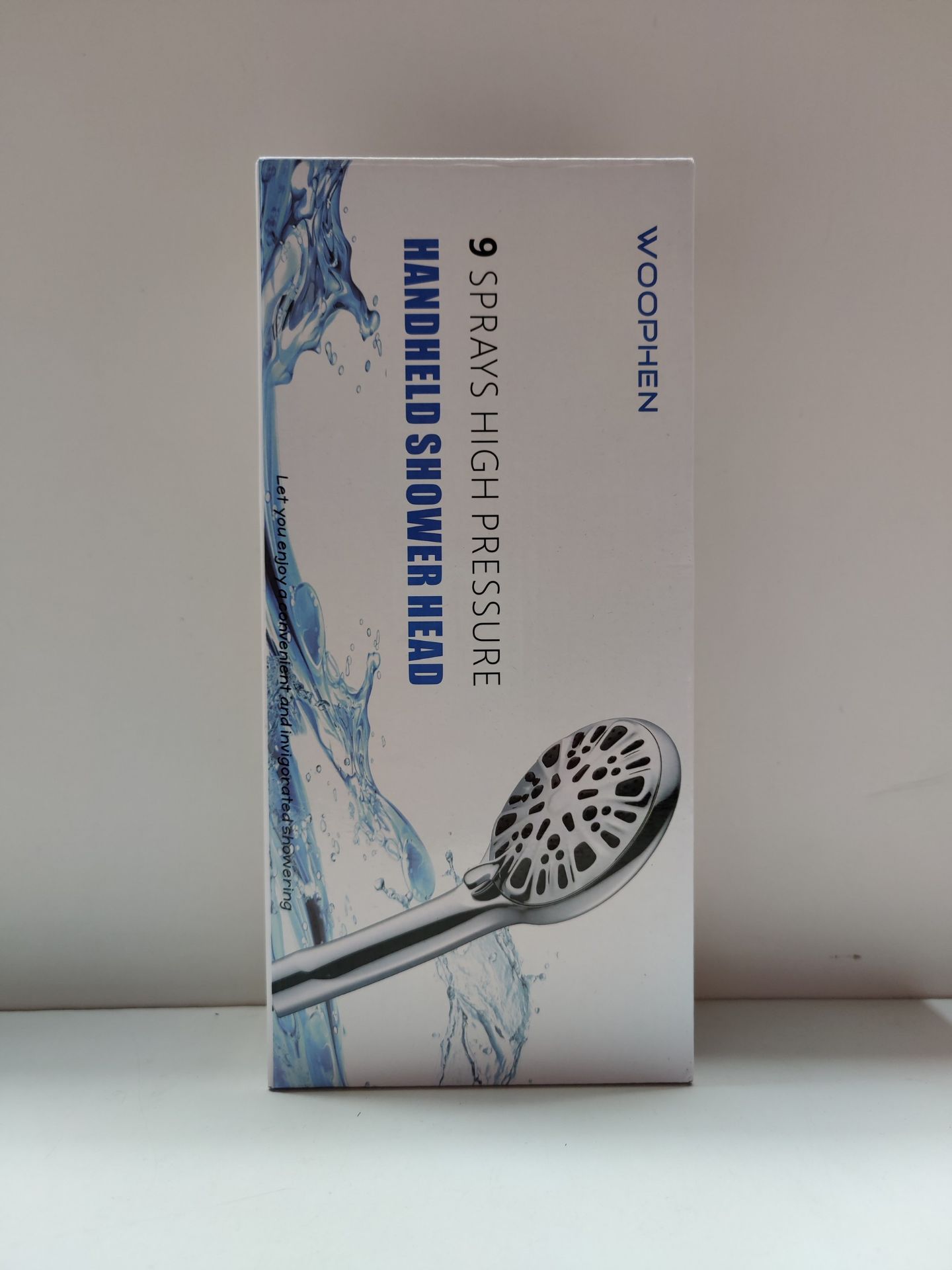 RRP £21.20 High Pressure Handheld Shower Head 9 Spray Setting - Image 2 of 2