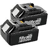 RRP £62.74 MANUFER 2Pack 18V 5.0Ah BL1850 Replacement Battery