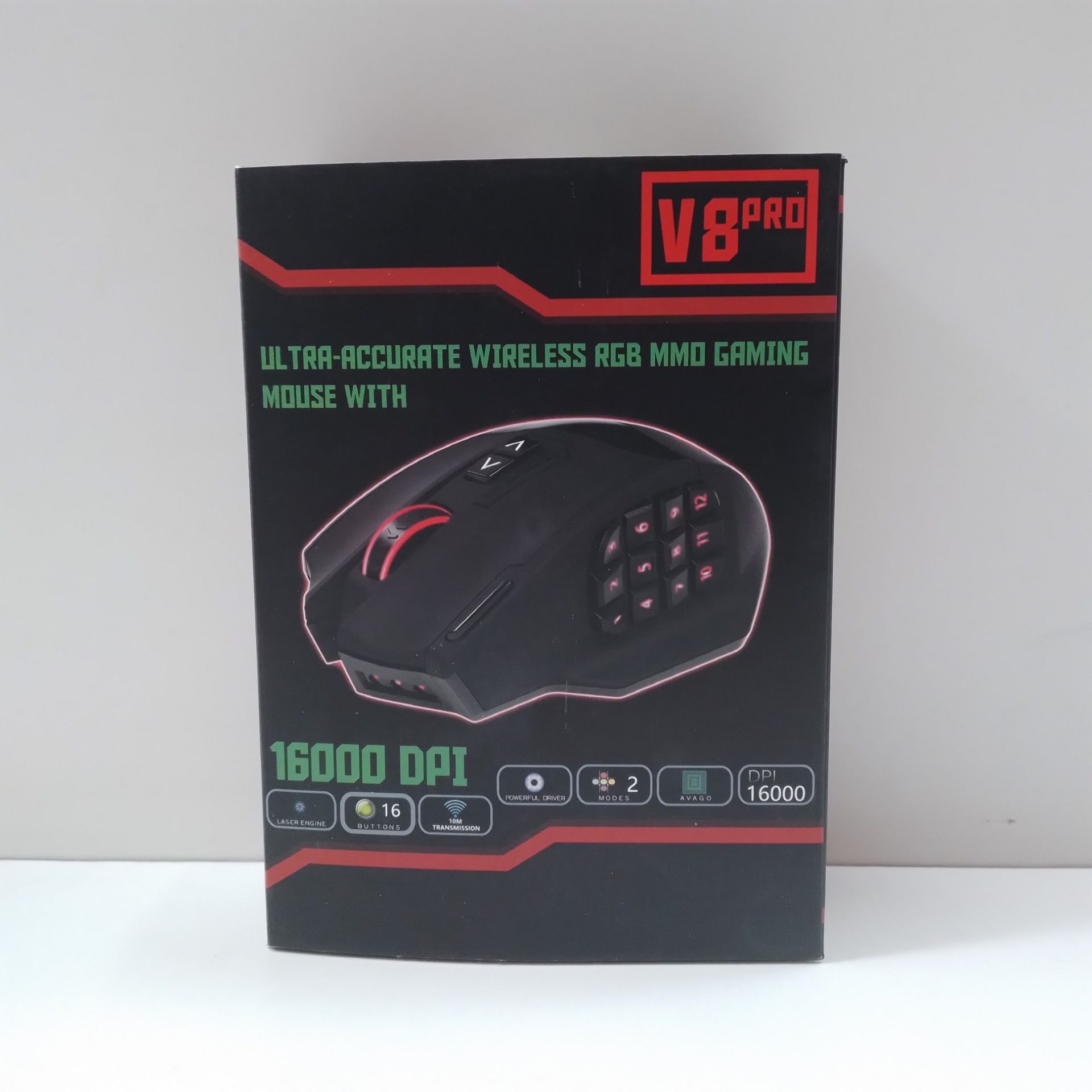 RRP £57.31 Gamspeed V8 Pro RGB MMO Lag-Free Wireless Gaming Mouse - Image 2 of 2