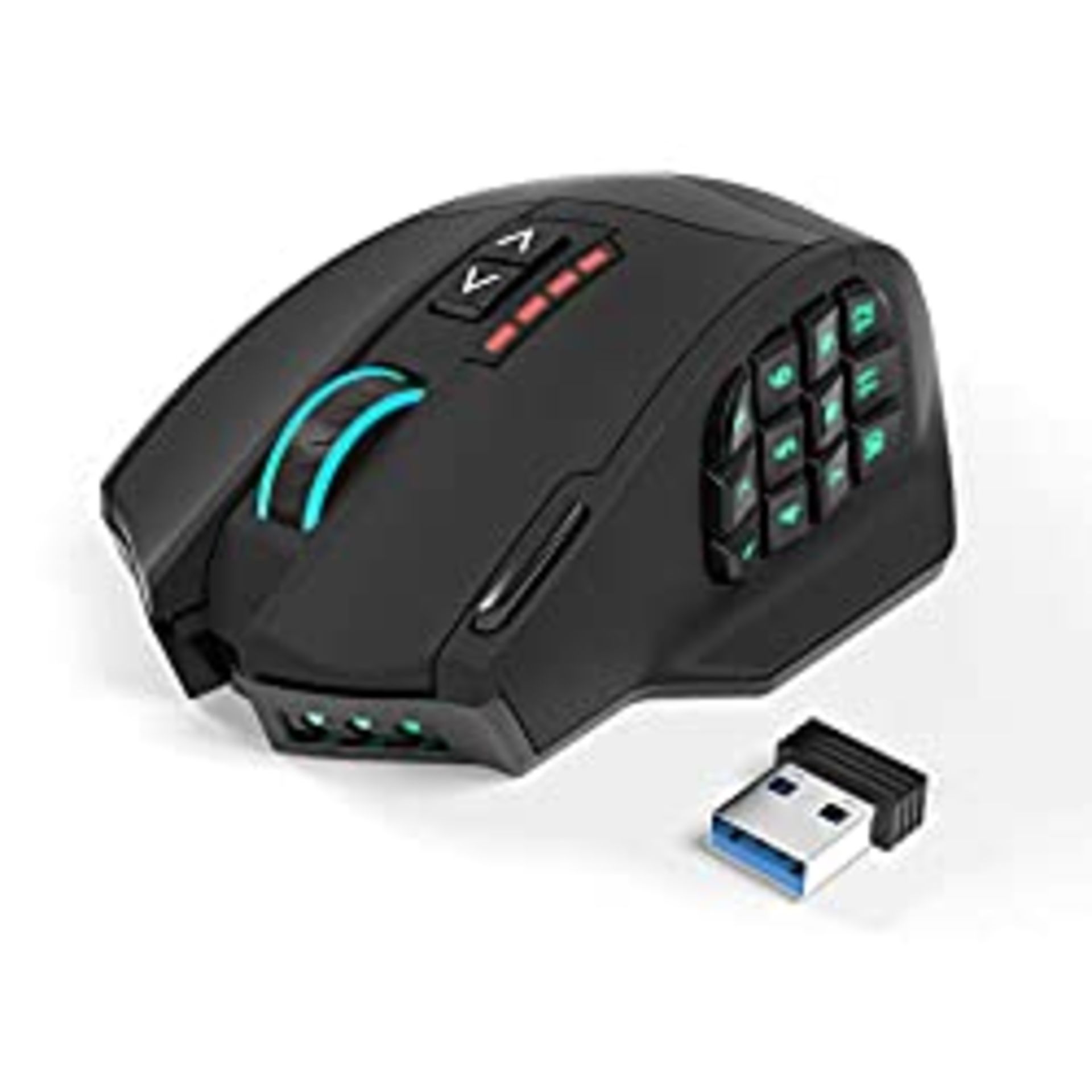 RRP £57.31 Gamspeed V8 Pro RGB MMO Lag-Free Wireless Gaming Mouse