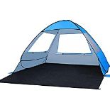 RRP £37.95 Beach Tent Pop up Shade Canopy: UPF 50+ Large Sun Shelter