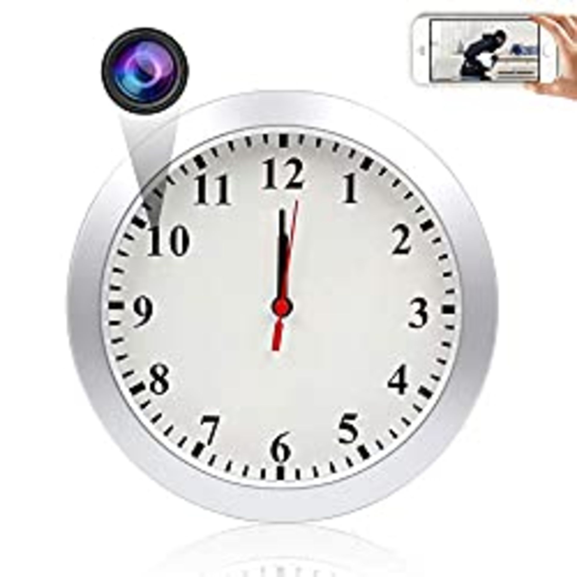 RRP £73.69 Monkaim HD 1080P WiFi Spy Camera Wall Clock Hidden Camera with Motion Detection