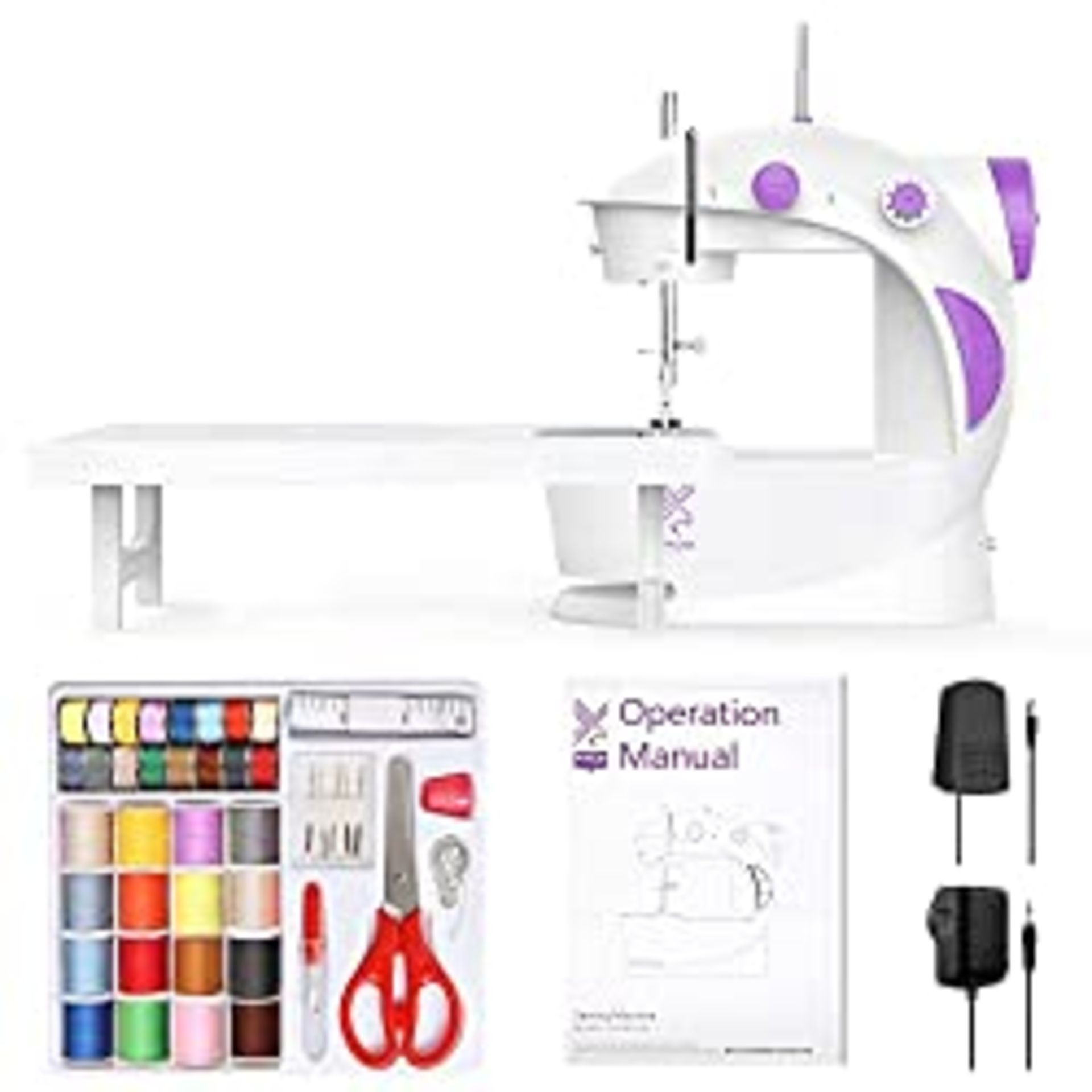 RRP £41.30 KPCB Mini Sewing Machine with Sewing Kit and Extension Table for Beginners