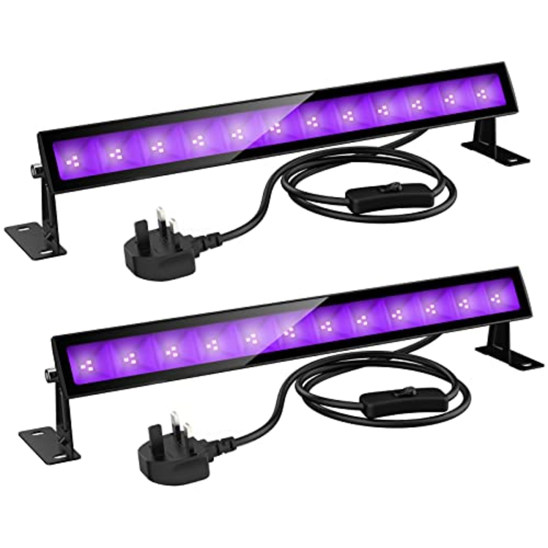 RRP £49.12 Onforu 2 Pack 24W UV Bar Light with Plug and Switch