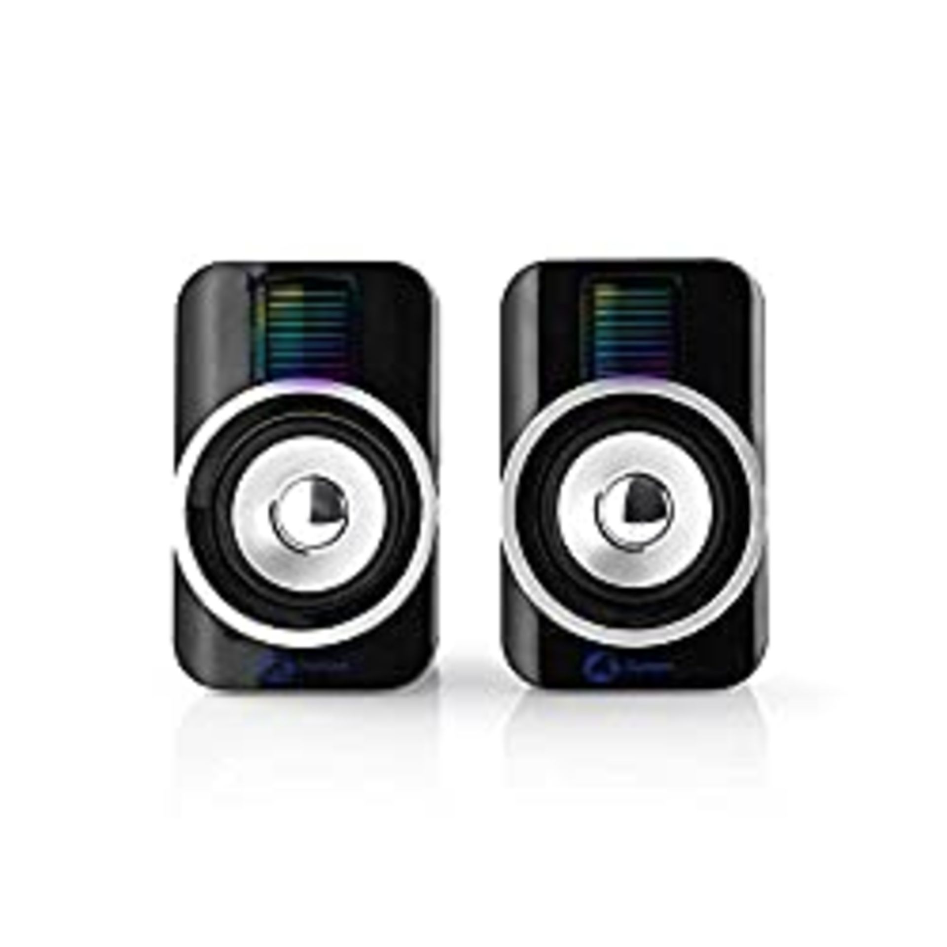 RRP £11.15 Nedis Gaming Speakers 2.0 of 30W for PC and Laptops with RGB