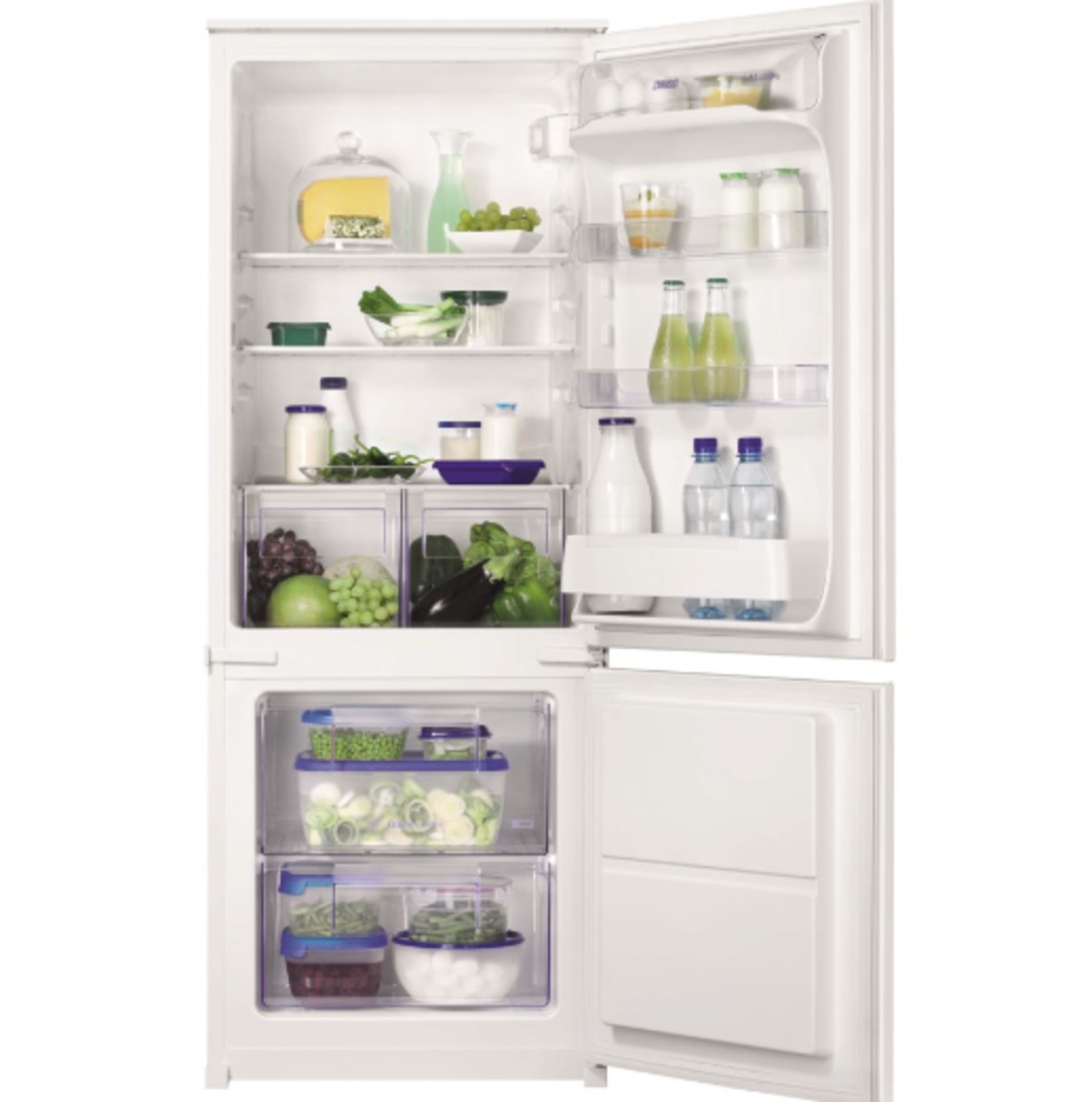 GRADED Zanussi ZBB24431SV 217 Litre Integrated Fridge Freezer 70/30 Split 144cm Tall 54cm Wide - Whi