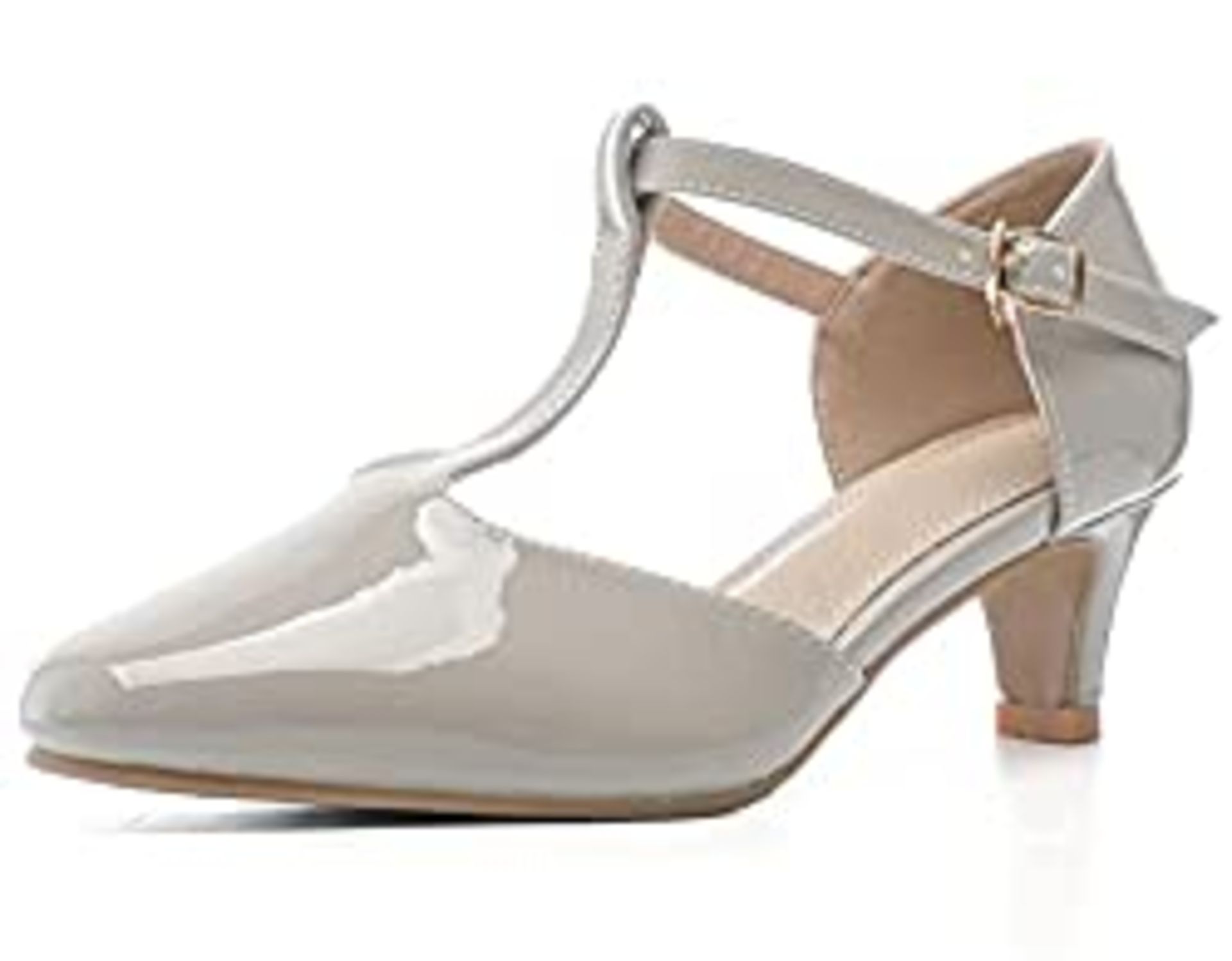 RRP £33.49 DADAWEN Women's T-Strap Kitten Heel Court Shoes Wedding
