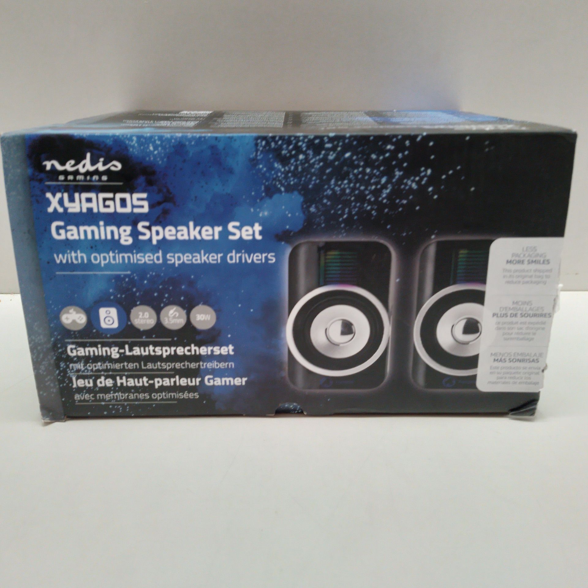 RRP £11.15 Nedis Gaming Speakers 2.0 of 30W for PC and Laptops with RGB - Image 2 of 2