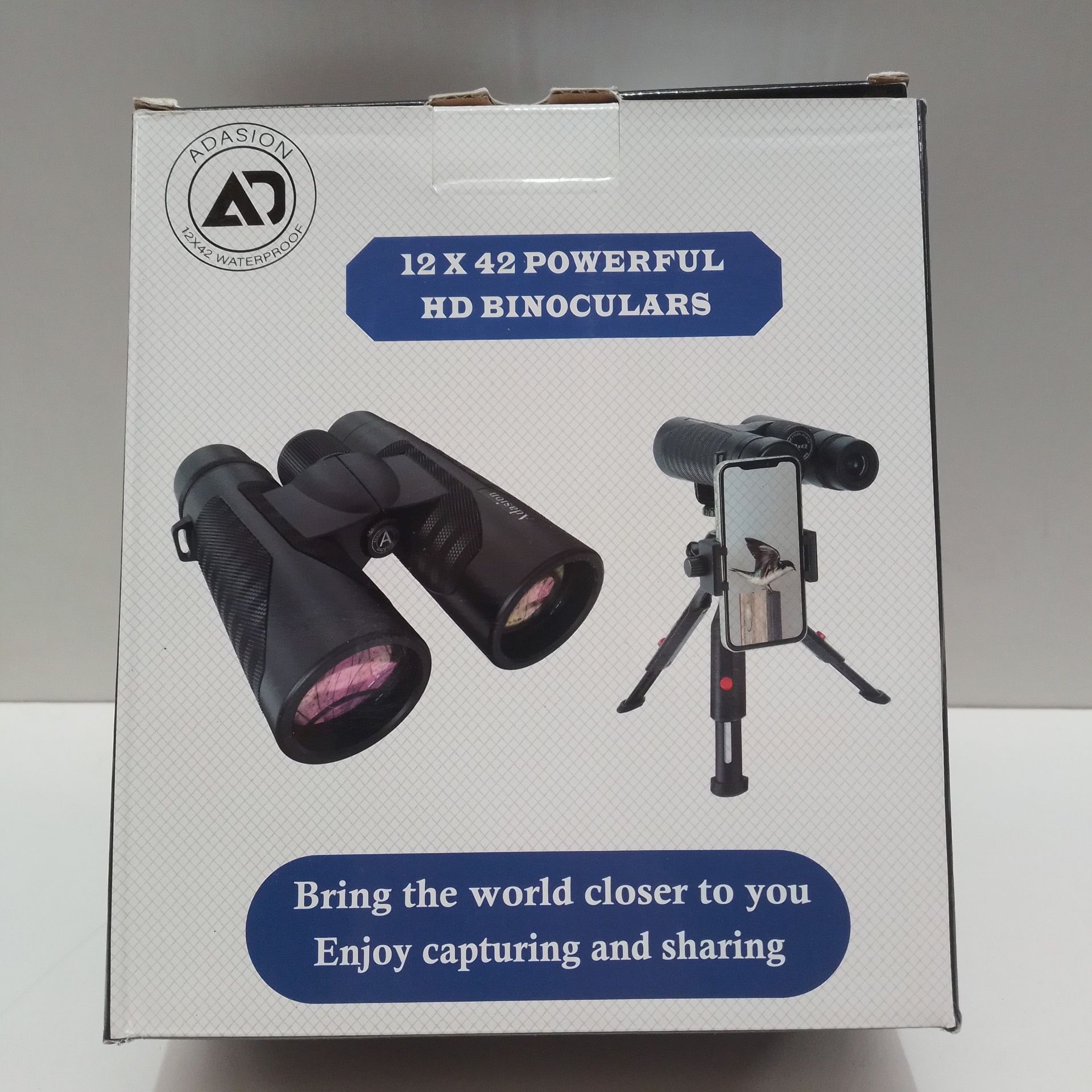 RRP £73.99 12x42 High Definition Binoculars for Adults with Universal Phone Adapter - Image 2 of 2