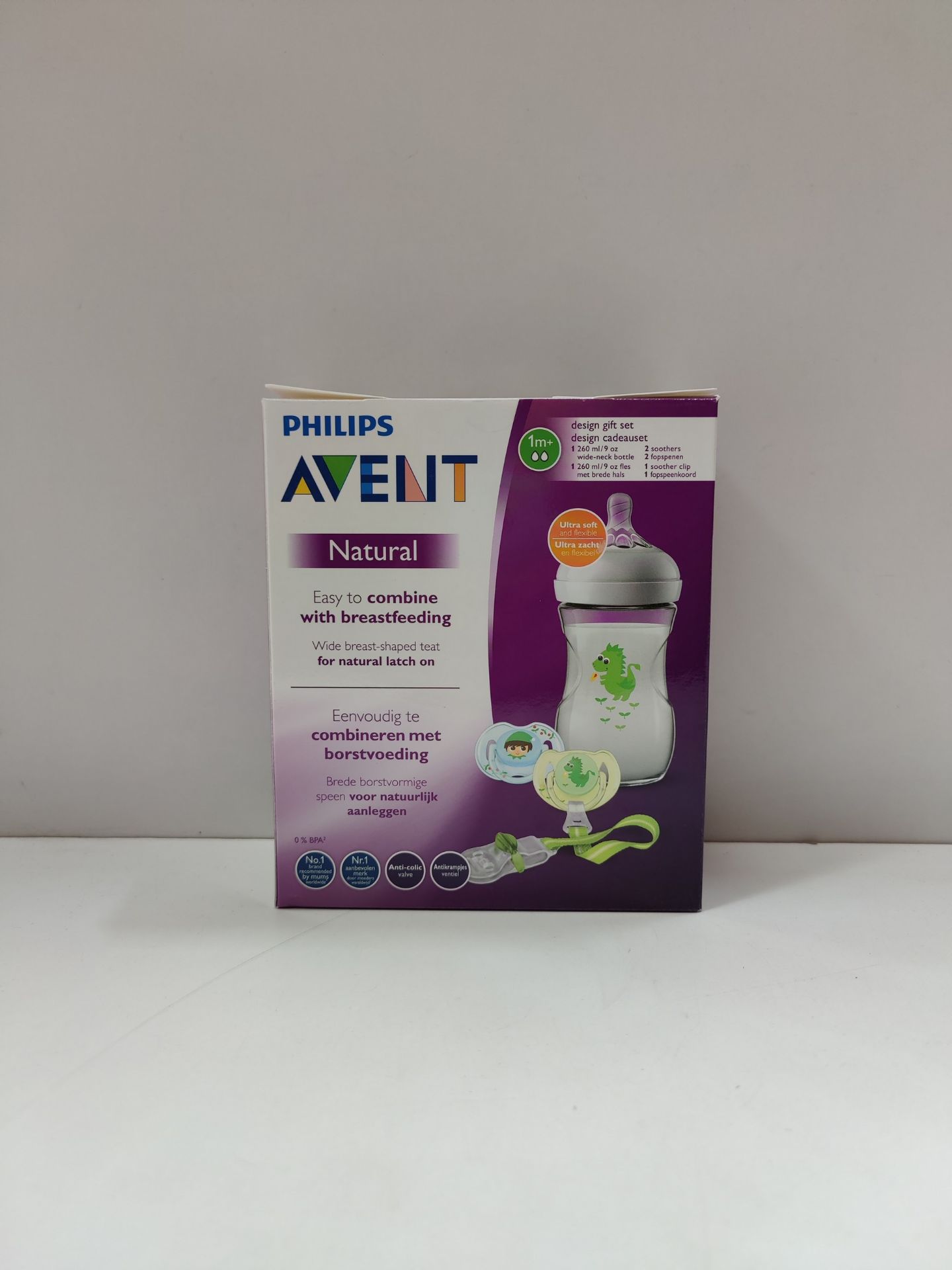 RRP £17.86 Philips Avent Natural Bottle Gift Set SCD287/24 Dummy and Dummy Chain 260 ml - Image 2 of 2