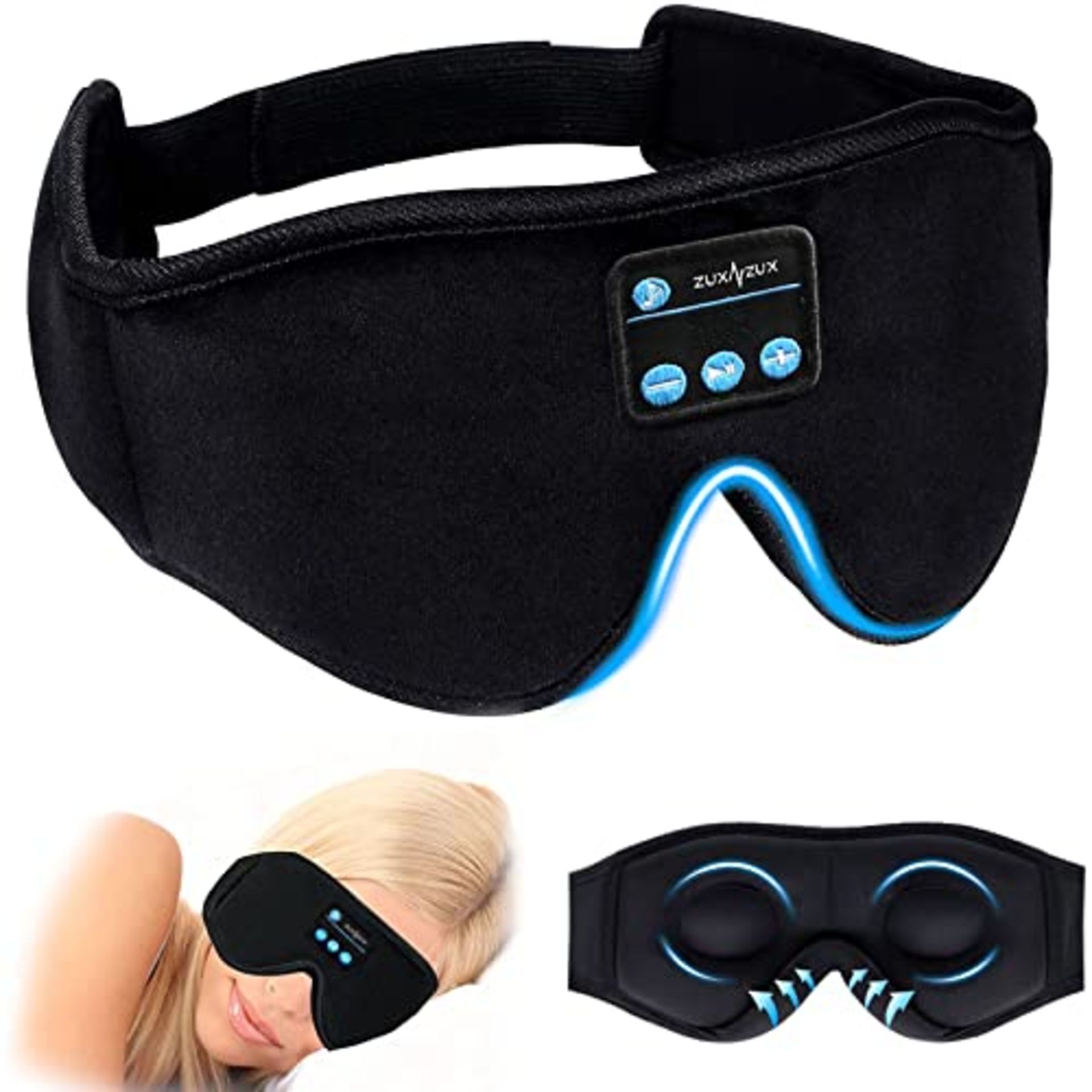 RRP £22.32 ZUXNZUX Sleep Mask with Headphones Bluetooth Eye Mask for Sleeping