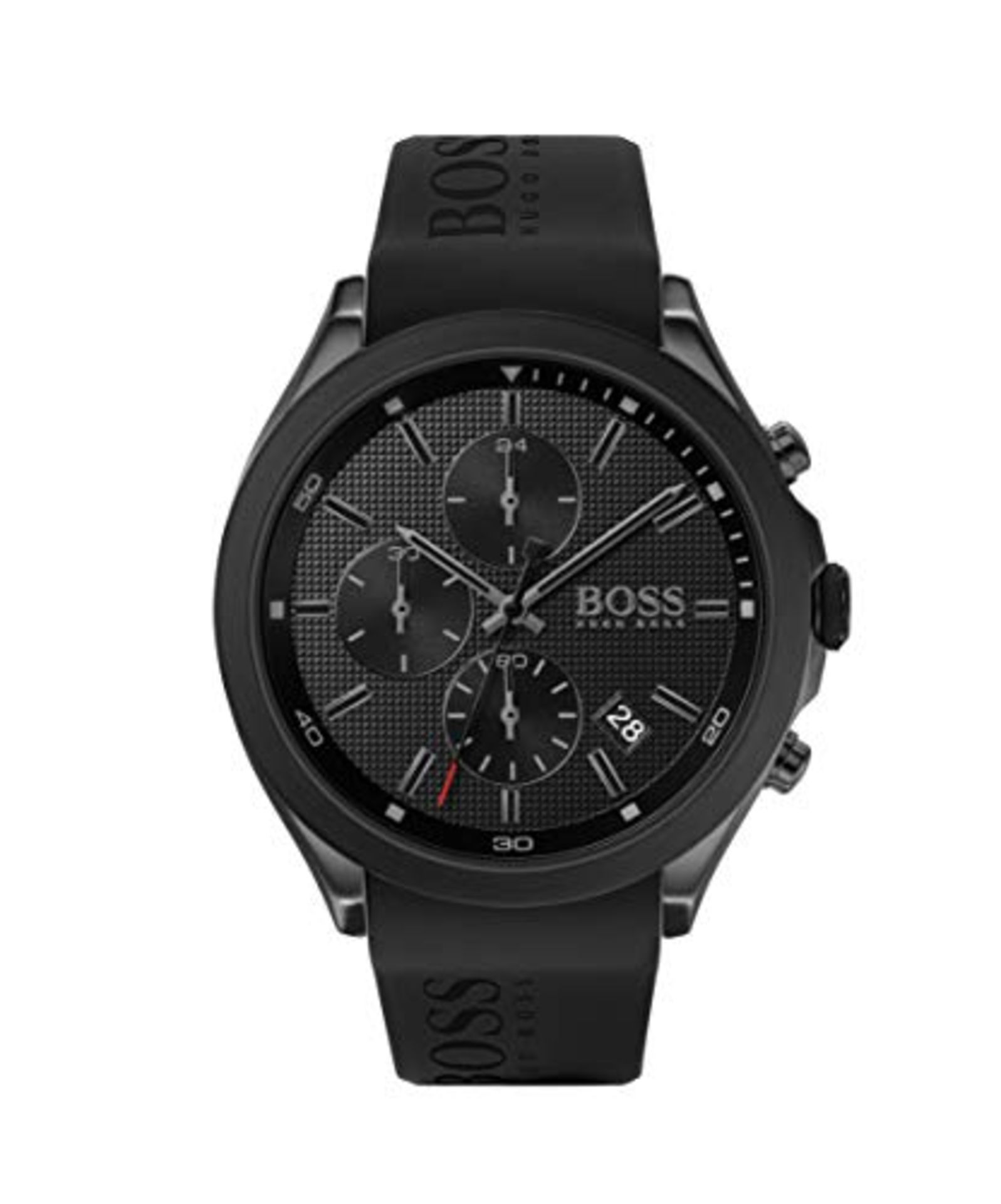 RRP £188.71 BOSS Chronograph Quartz Watch for Men with Black Silicone Bracelet - 1513720