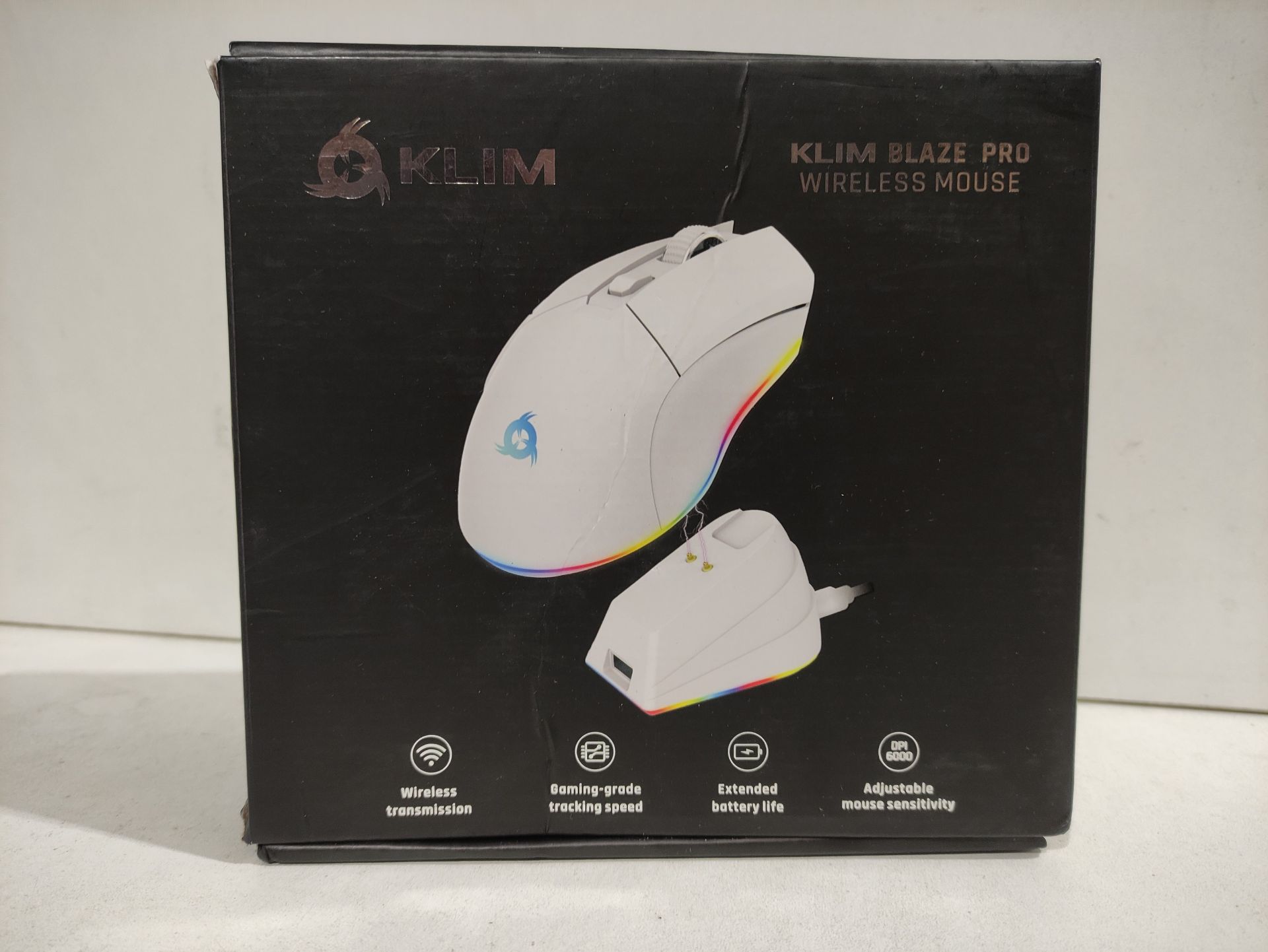 RRP £49.98 KLIM Blaze Pro Rechargeable Wireless Gaming Mouse with Charging Dock RGB - Image 2 of 2