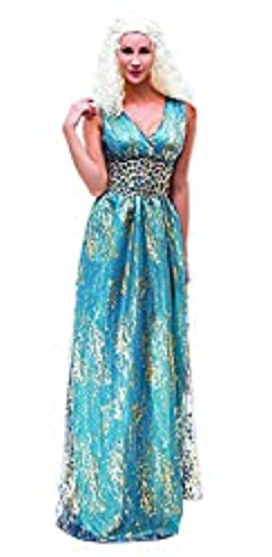 RRP £36.68 Daenerys Targaryen Costume Long Blue Dress Game of