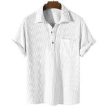 RRP £17.85 BRAND NEW STOCK AUMELR Mens Shirts Short Sleeve Corduroy Polo Shirts