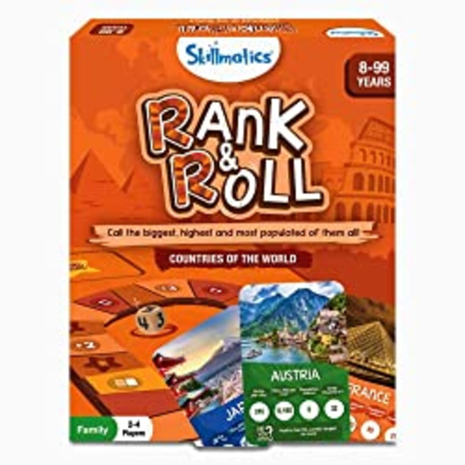 RRP £24.55 BRAND NEW STOCK Skillmatics Trump Card & Board Game - Rank & Roll Countries of The World