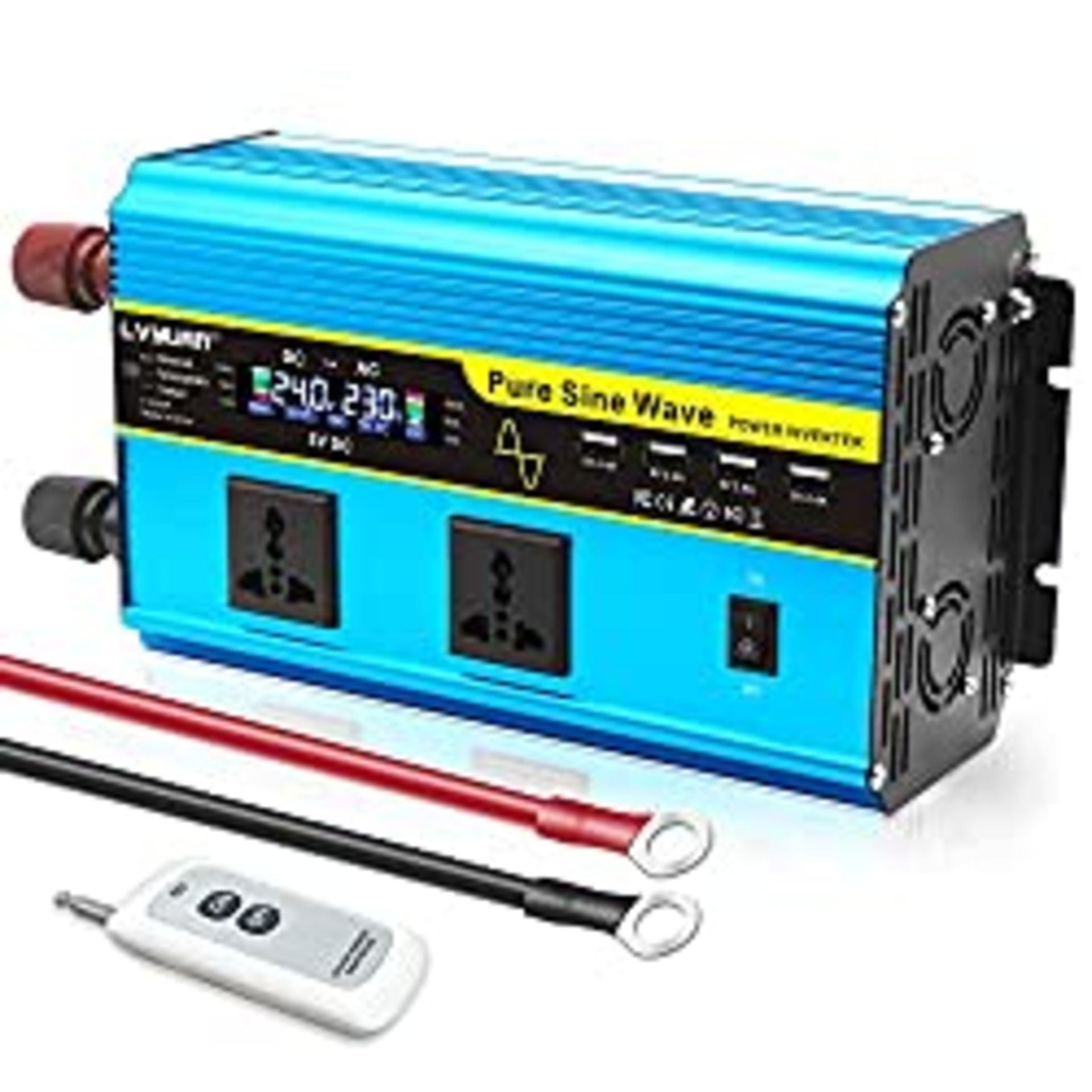 RRP £155.21 1800 Watt Power Inverter Pure Sine Wave-24V DC to 230V/240V