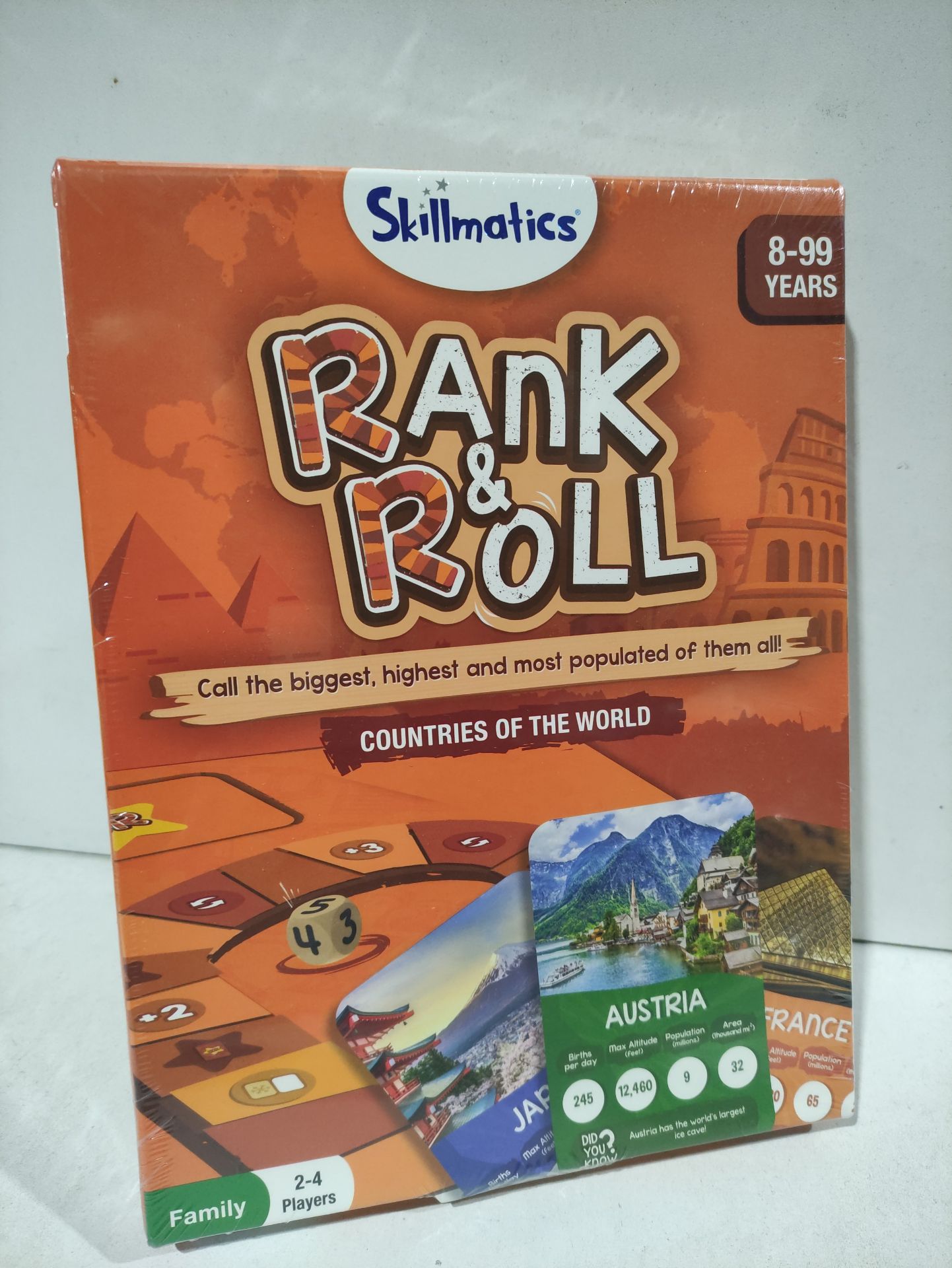 RRP £24.55 BRAND NEW STOCK Skillmatics Trump Card & Board Game - Rank & Roll Countries of The World - Image 2 of 2