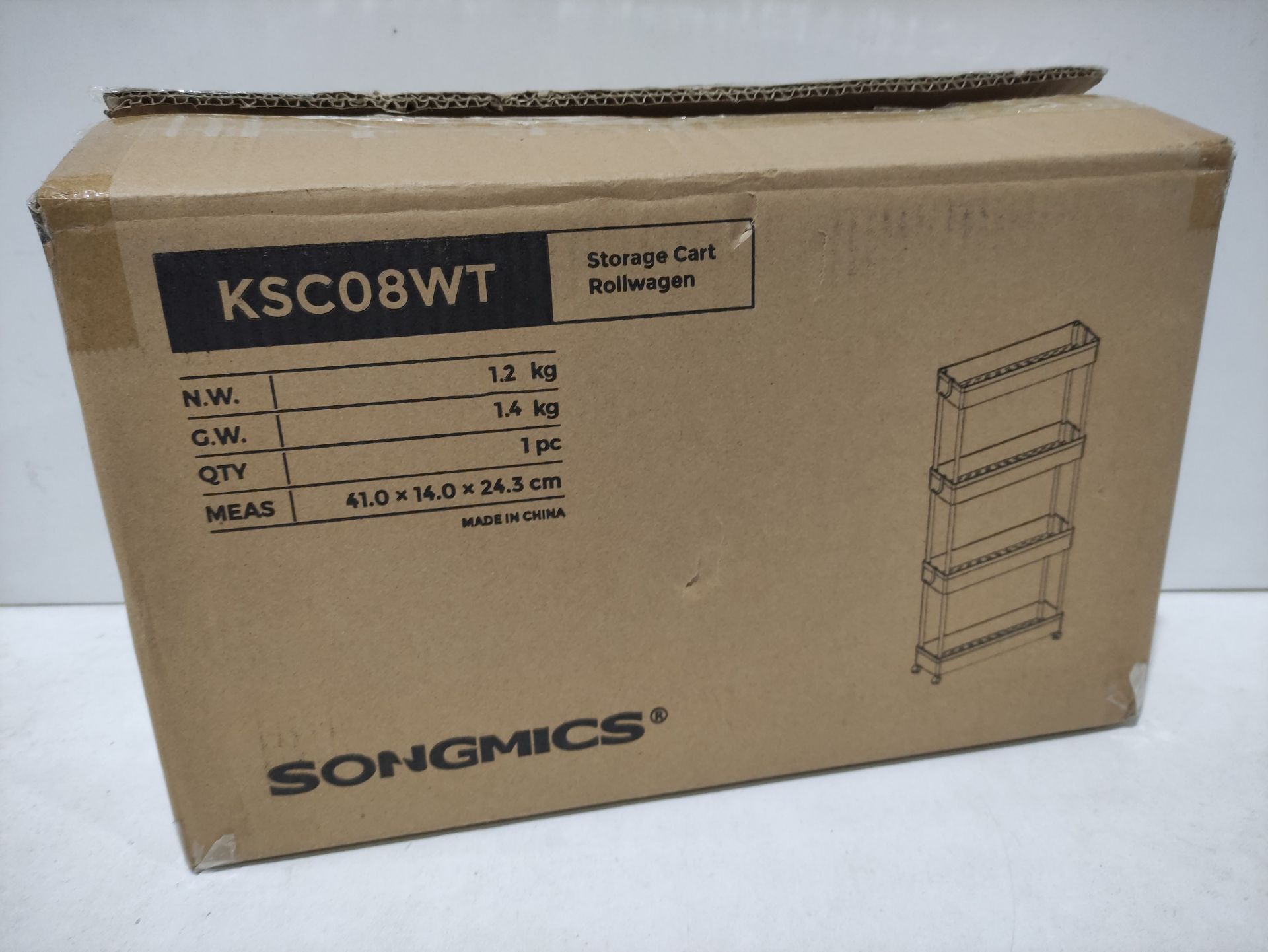 RRP £25.33 SONGMICS 4-Tier Storage Trolley on Wheels - Image 2 of 2