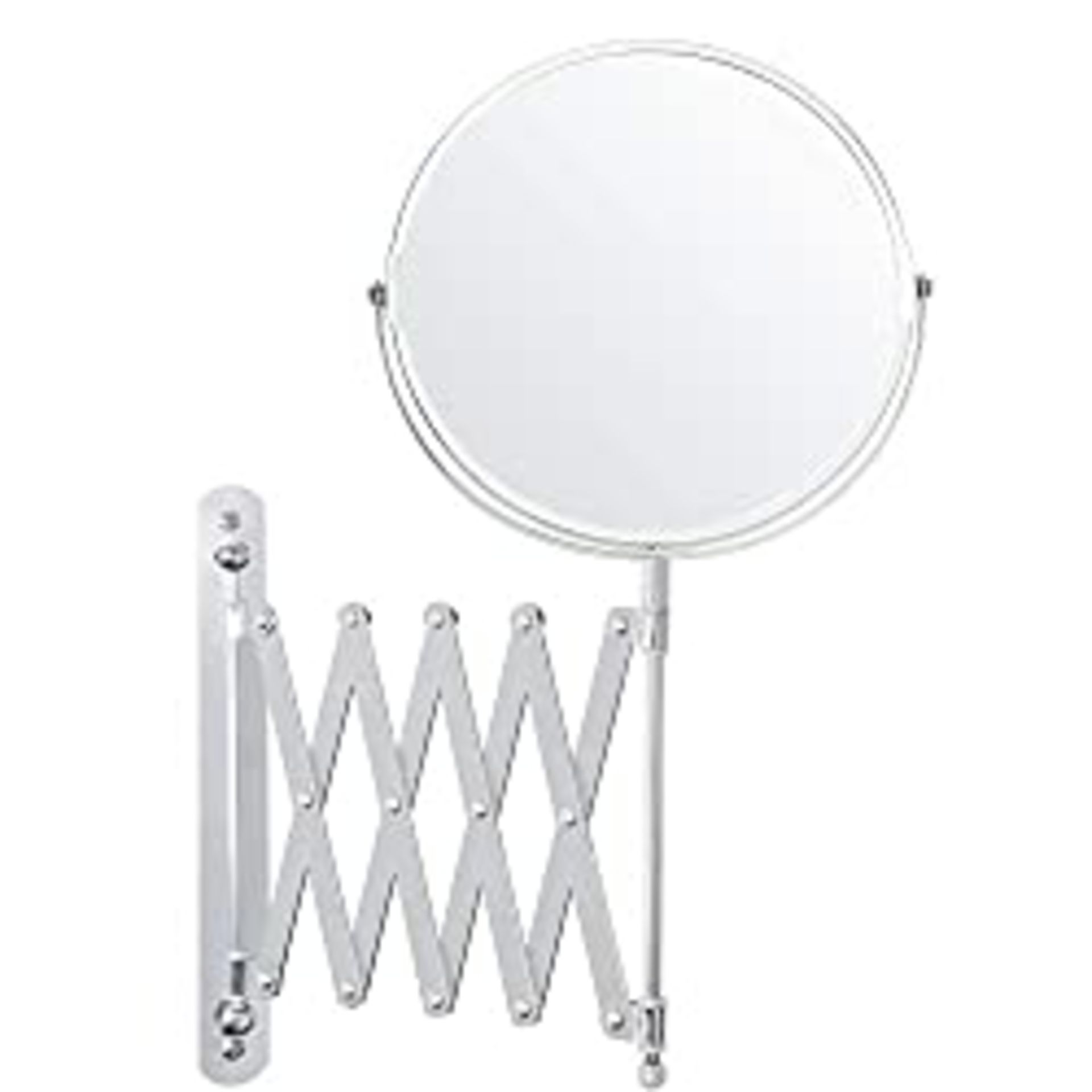 RRP £21.20 BELLE VOUS Chrome Wall Mounted Extendable 360 Swivel Mirror