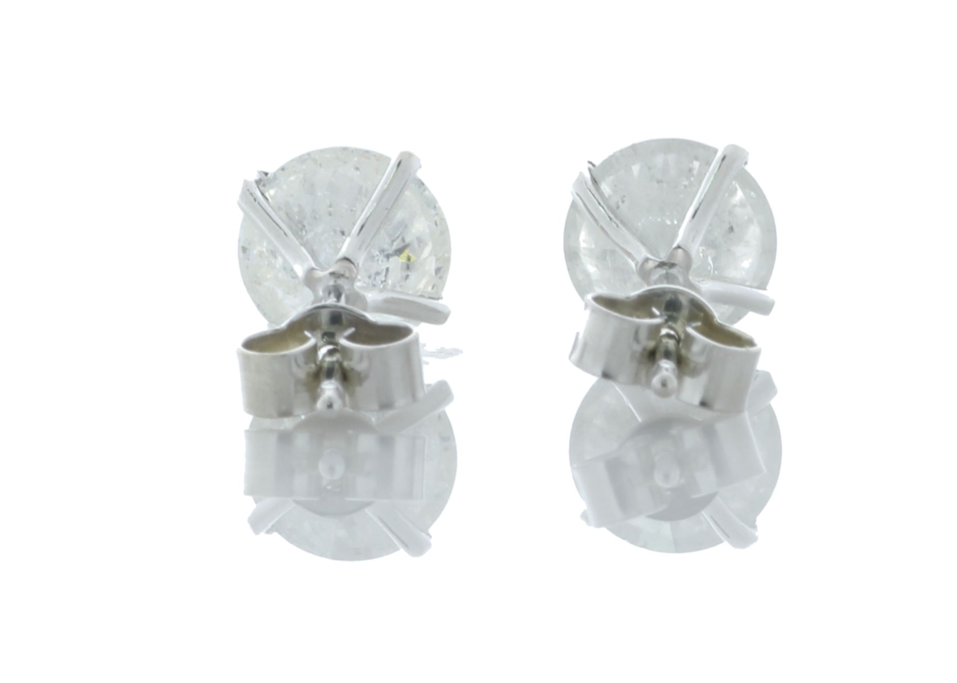 9ct White Gold Single Stone Wire Set Diamond Earring 2.04 Carats - Valued By GIE £5,995.00 - Two - Image 3 of 3