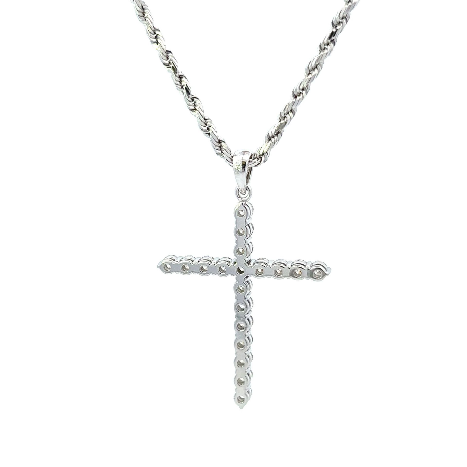 RRP-£7200.00 18K WHITE GOLD PENDENT SET WITH NINETEEN ROUND BRILLIANT CUT NATURAL DIAMONDS, TOTAL DI - Image 3 of 4